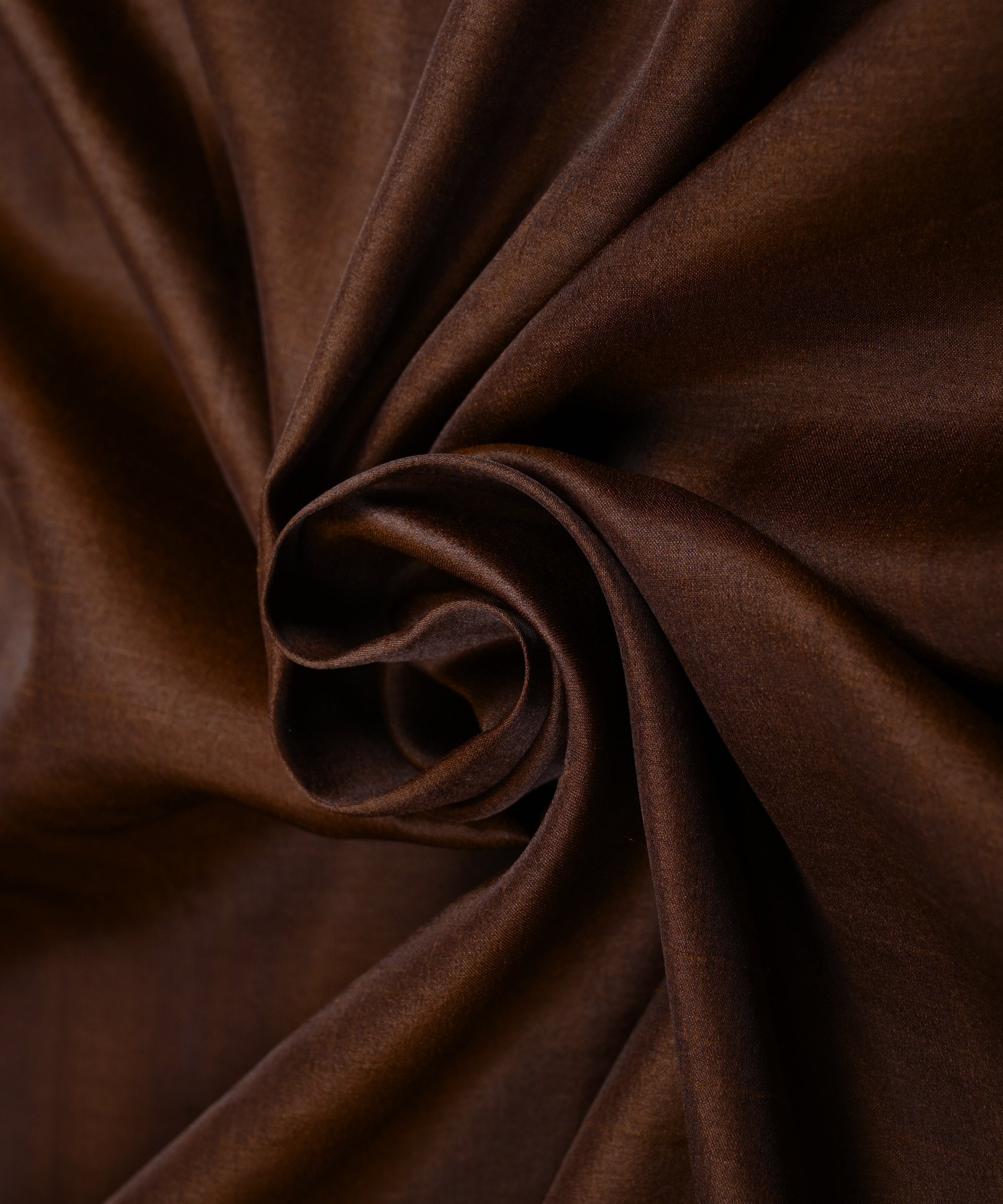 Coffee Brown Plain Dyed Tussar Silk Fabric