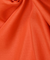 Coral Plain Dyed Tussar Silk Fabric