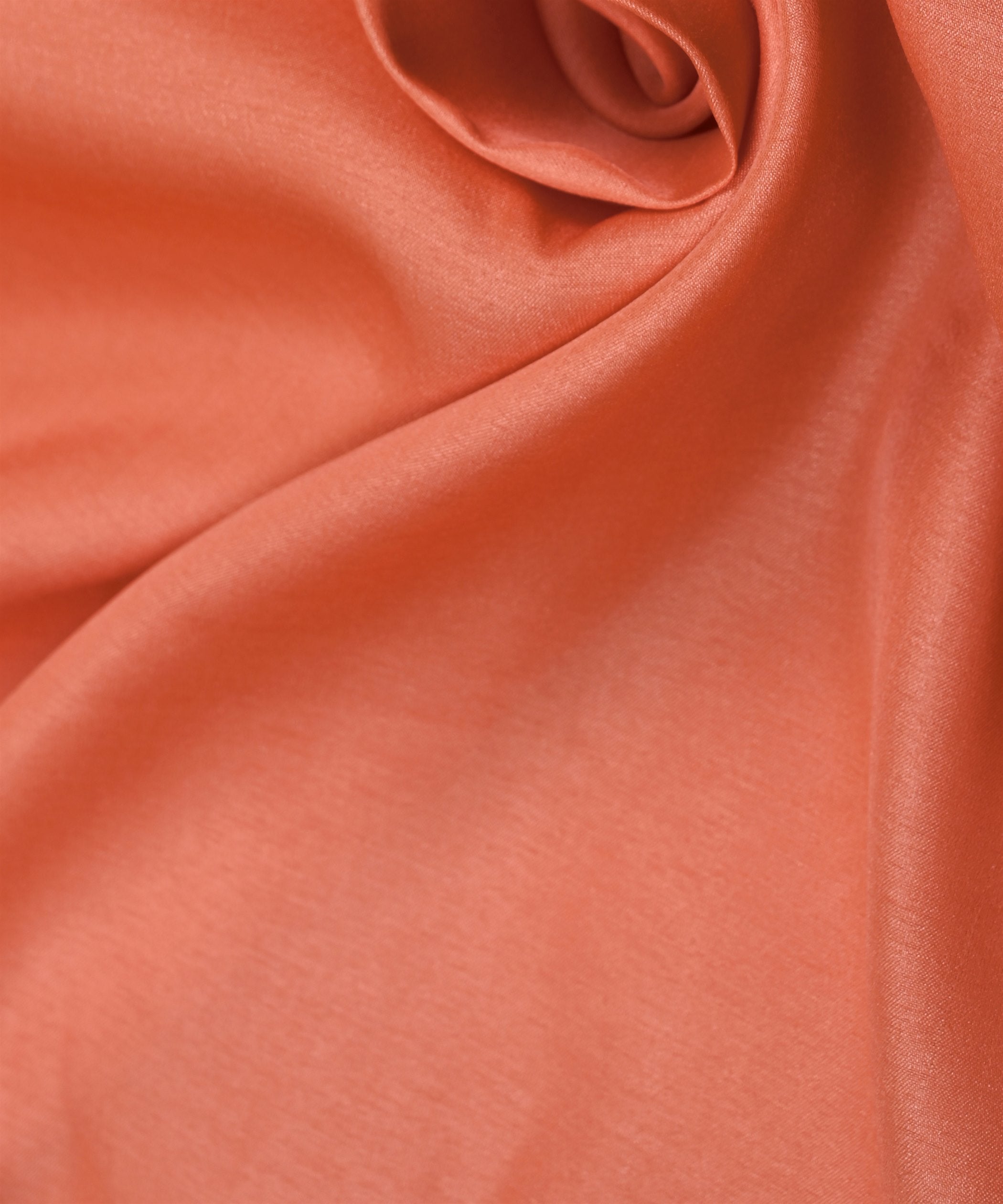 Dark Peach Plain Dyed Tussar Silk Fabric