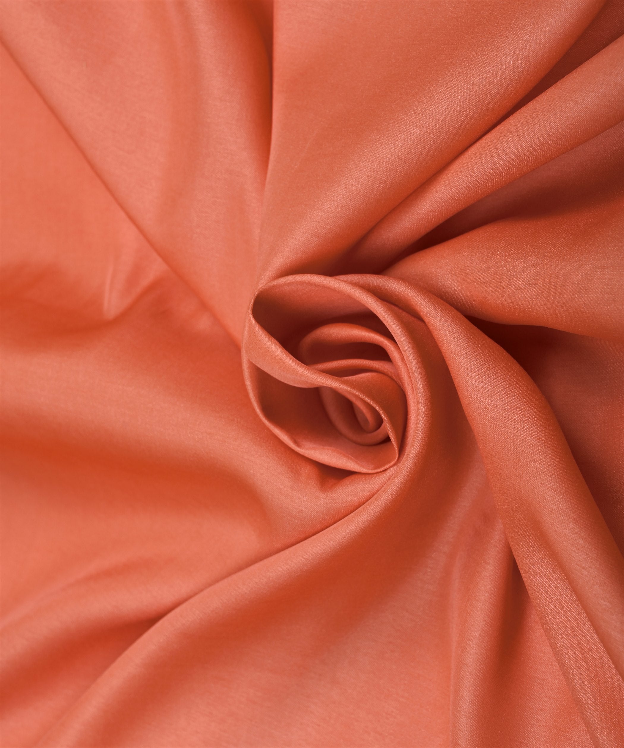 Dark Peach Plain Dyed Tussar Silk Fabric