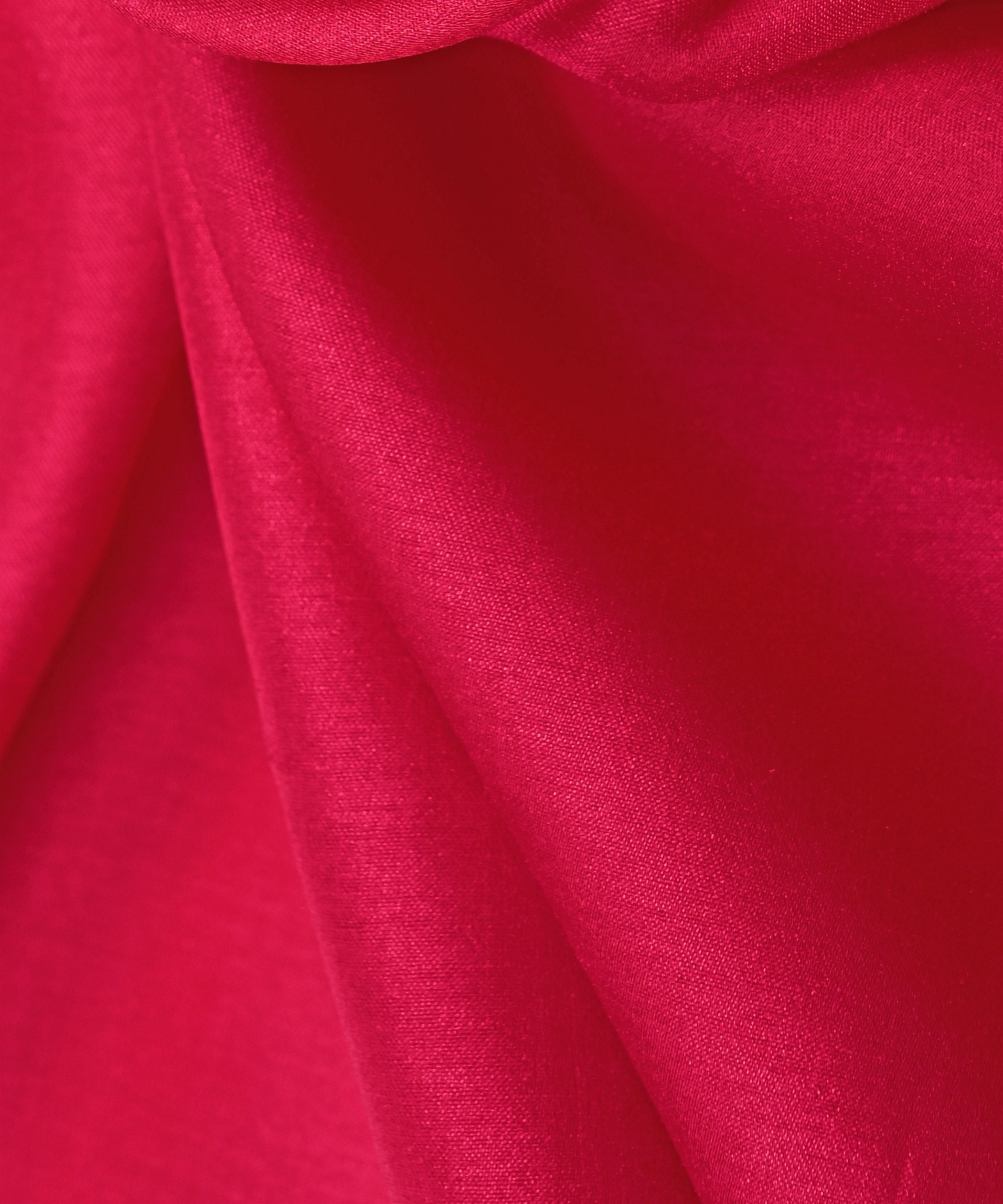 Hot Pink Plain Dyed Tussar Silk Fabric