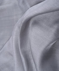 Light Grey Plain Dyed Tussar Silk Fabric