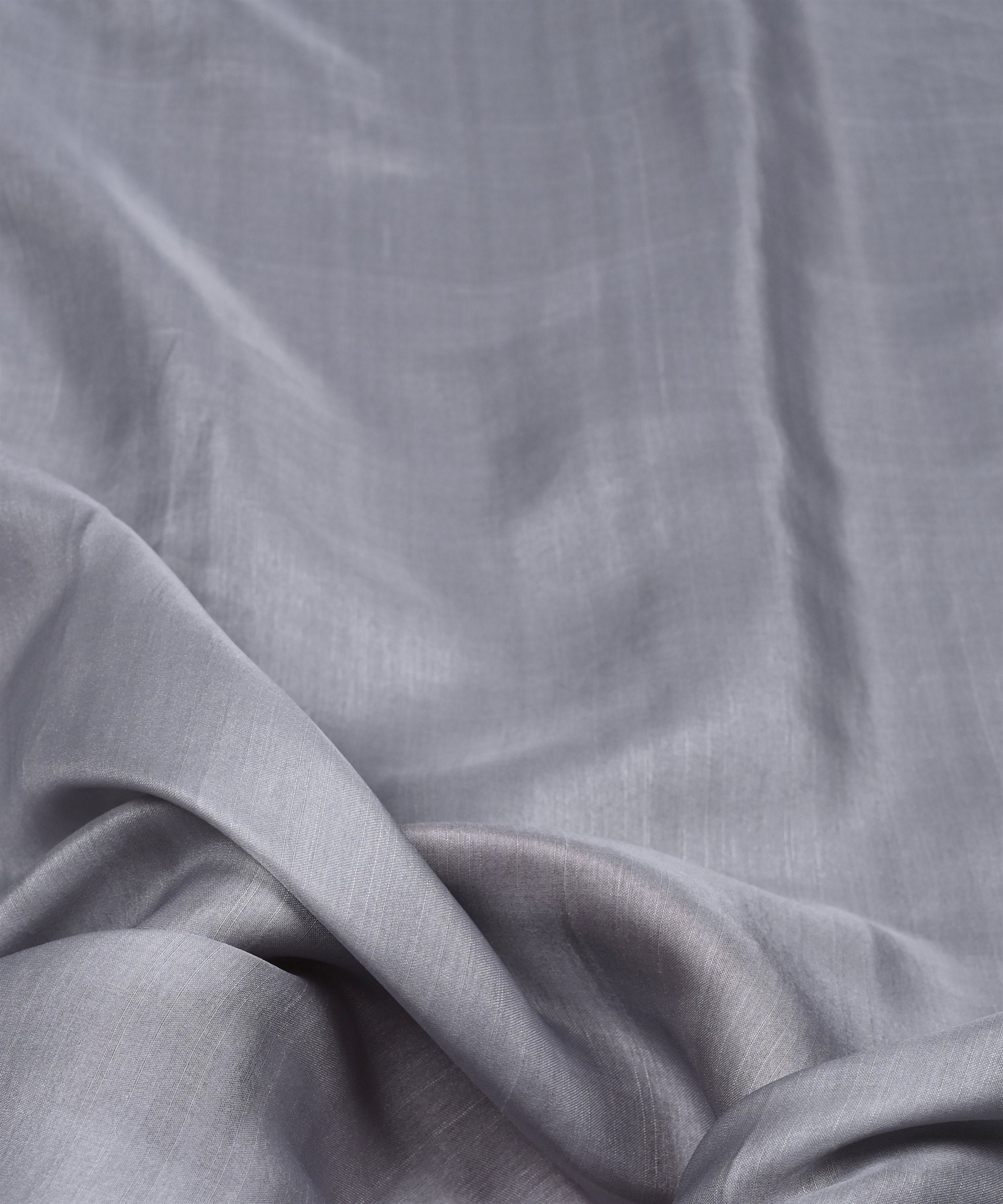 Light Grey Plain Dyed Tussar Silk Fabric