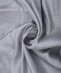 Light Grey Plain Dyed Tussar Silk Fabric