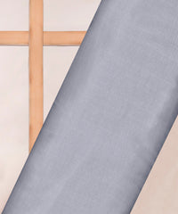 Light Grey Plain Dyed Tussar Silk Fabric
