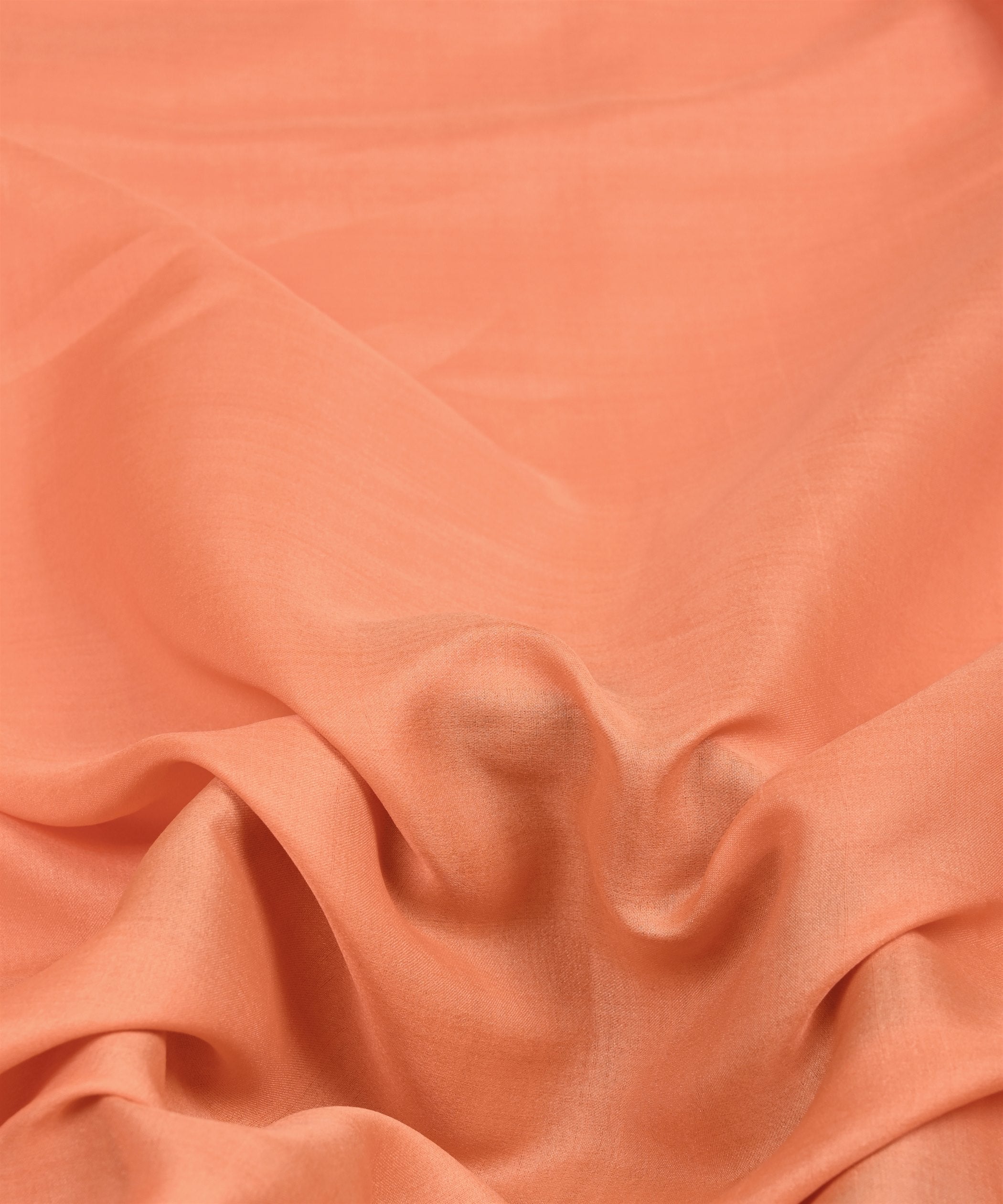 Light Peach Plain Dyed Tussar Silk Fabric