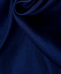 Navy Blue Plain Dyed Tussar Silk Fabric