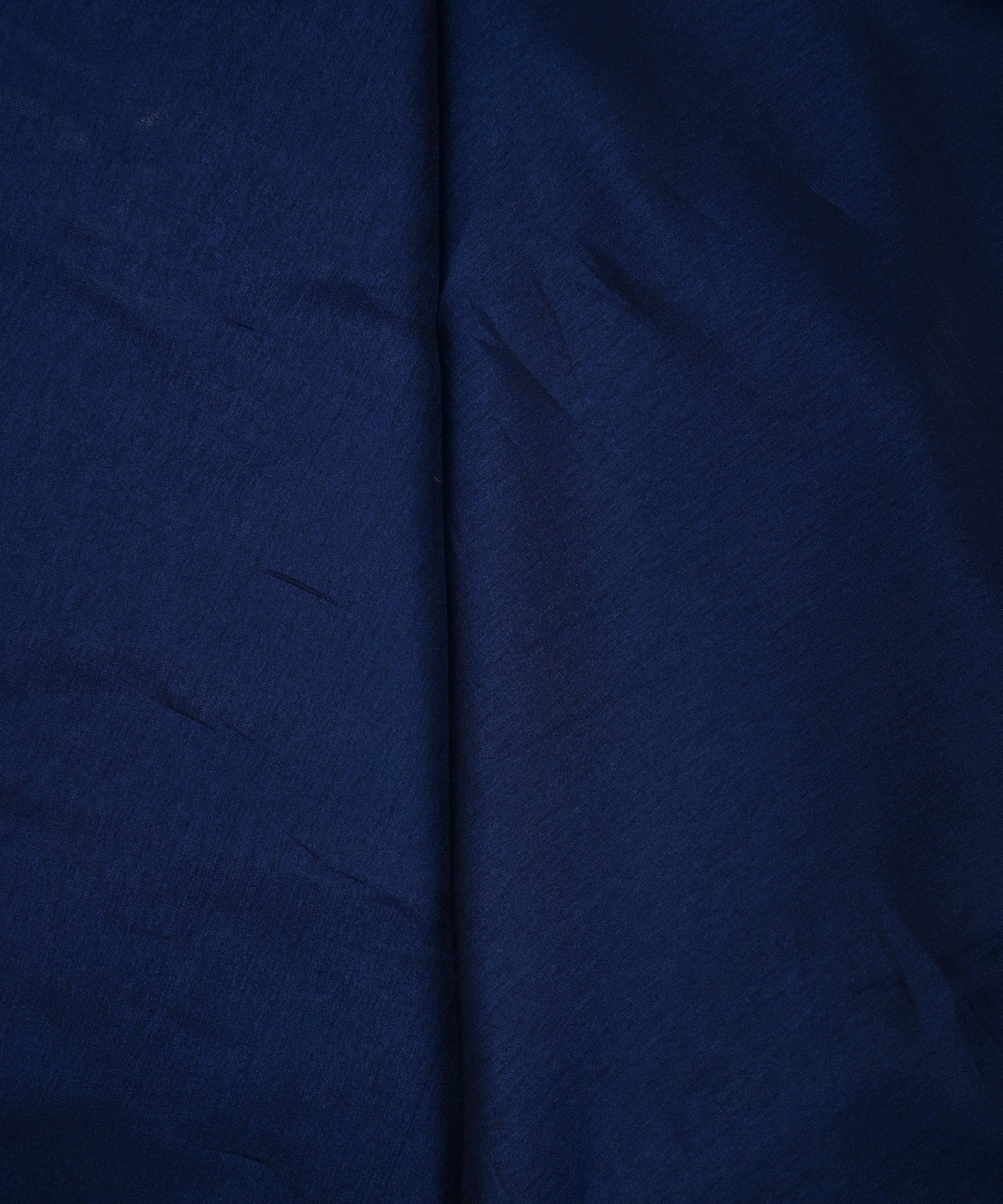 Navy Blue Plain Dyed Tussar Silk Fabric