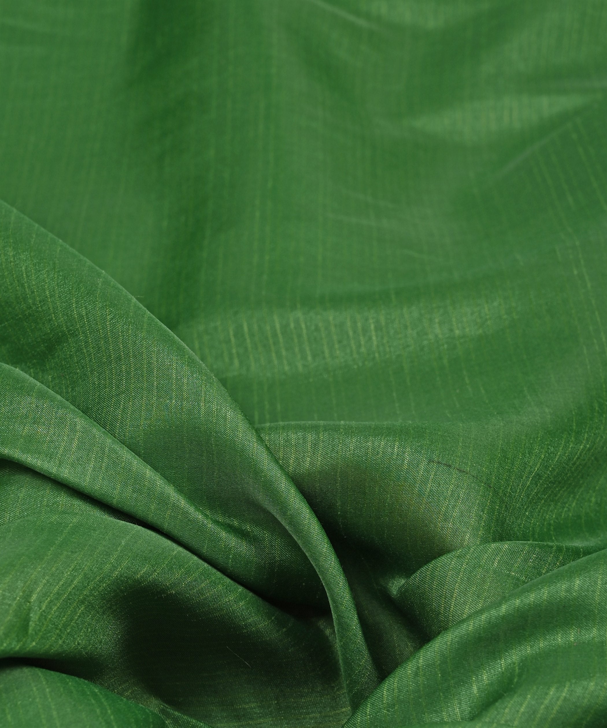 Olive Green Plain Dyed Tussar Silk Fabric