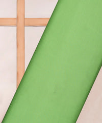 Parrot Green Plain Dyed Tussar Silk Fabric
