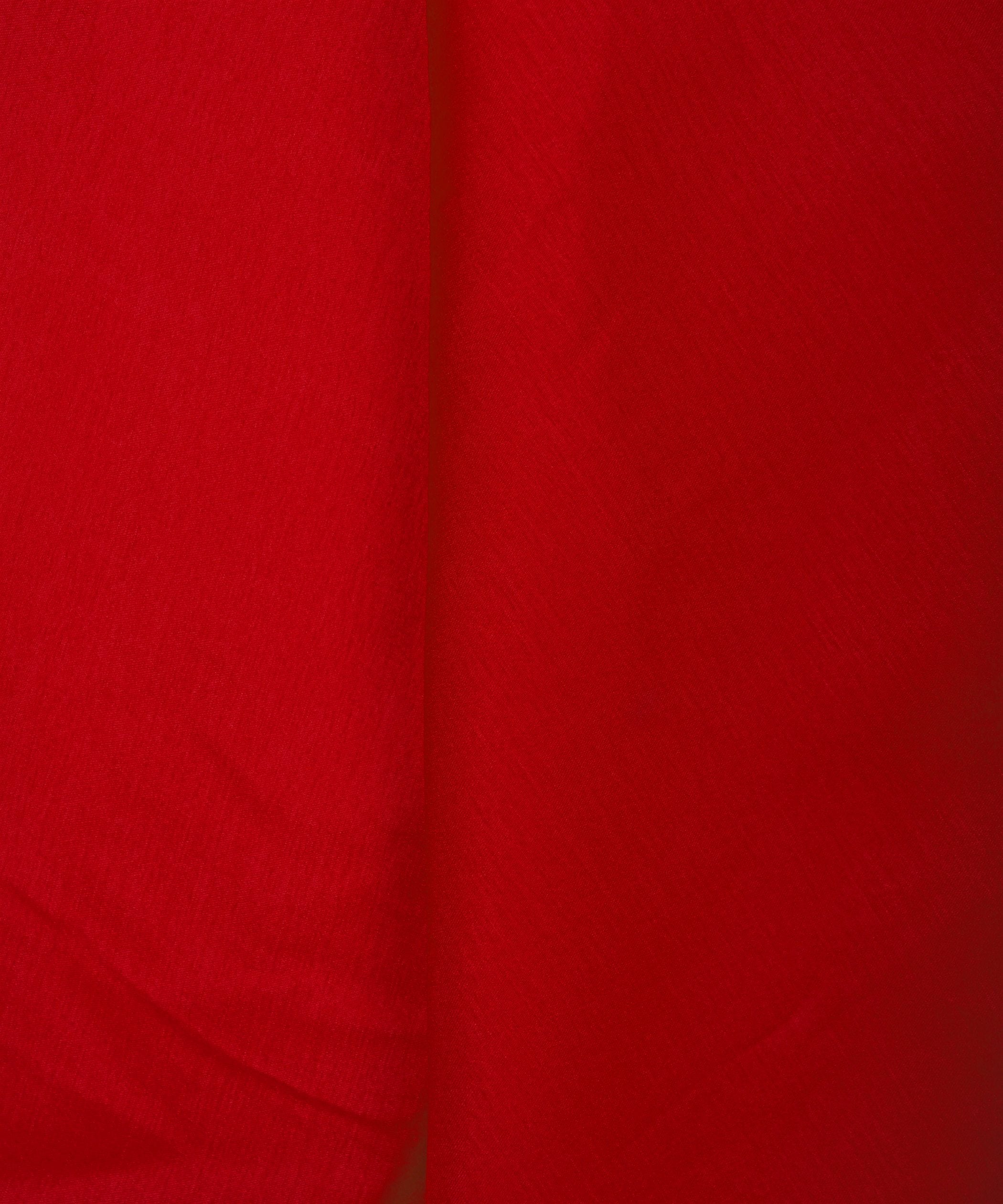 Red Plain Dyed Tussar Silk Fabric