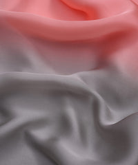 Grey-Coral Two Shaded Satin Georgette Fabric