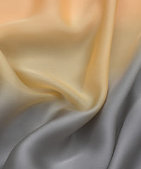 Grey-Peach Two Shaded Satin Georgette Fabric