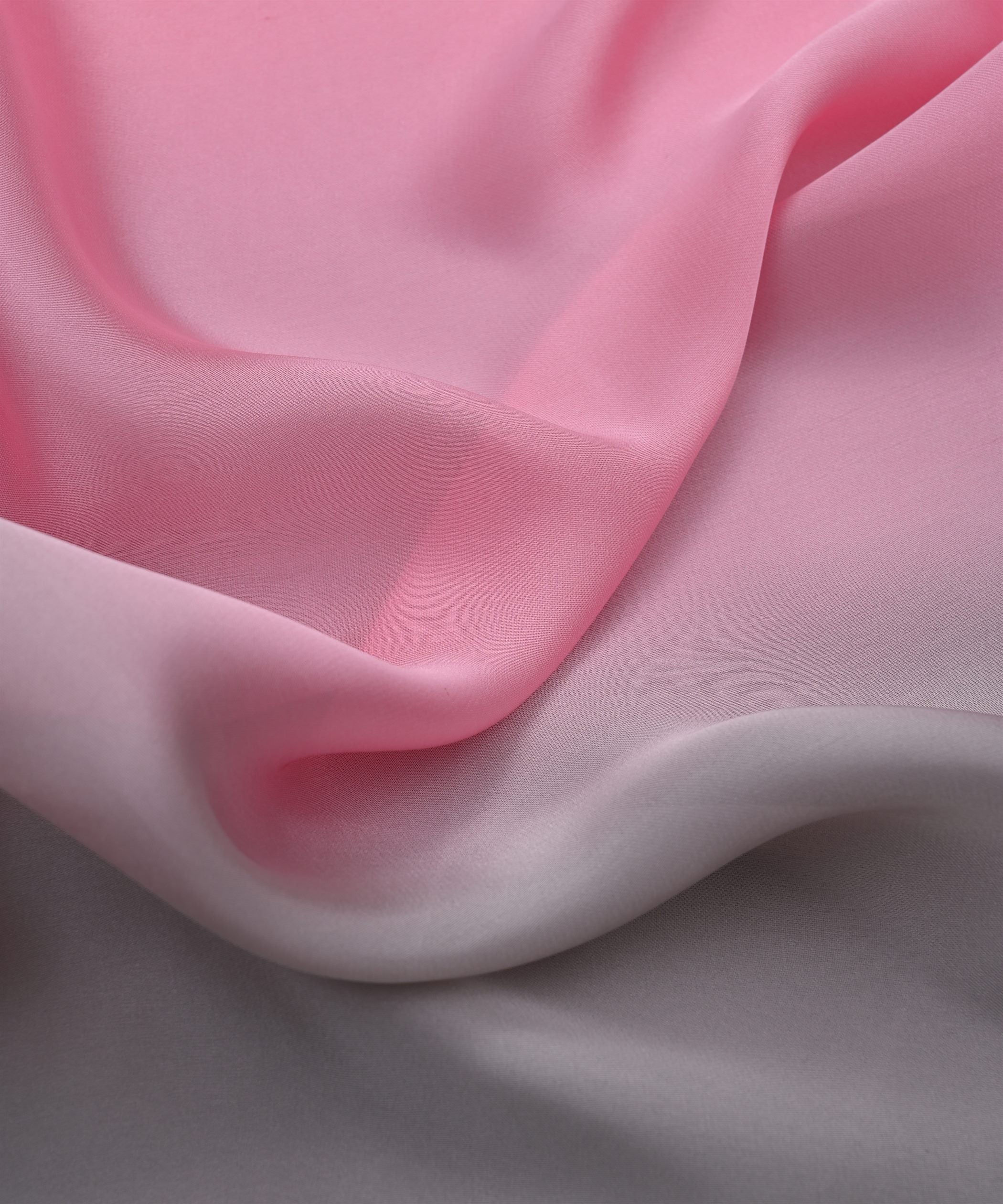 Grey-Pink Two Shaded Satin Georgette Fabric