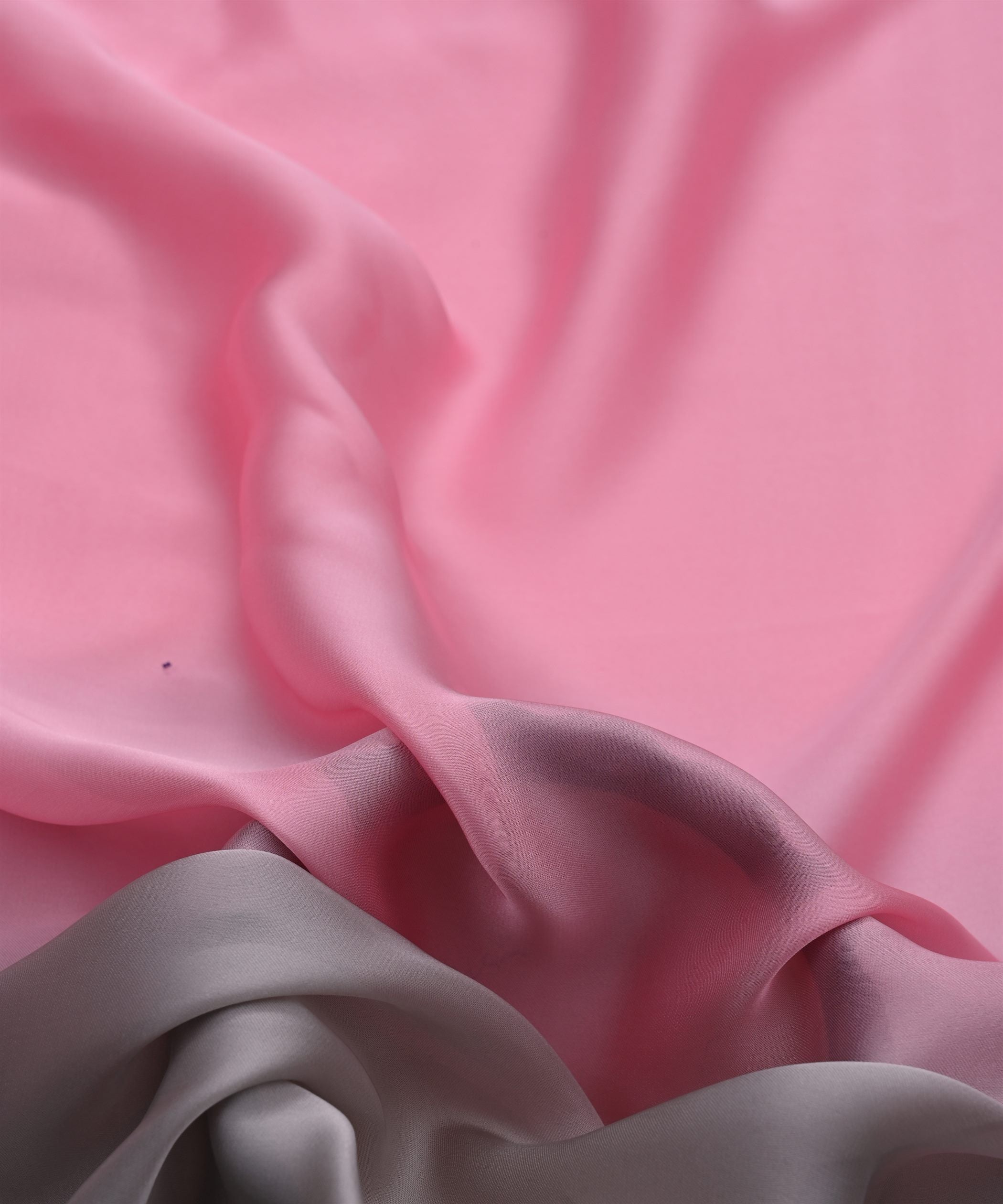 Grey-Pink Two Shaded Satin Georgette Fabric