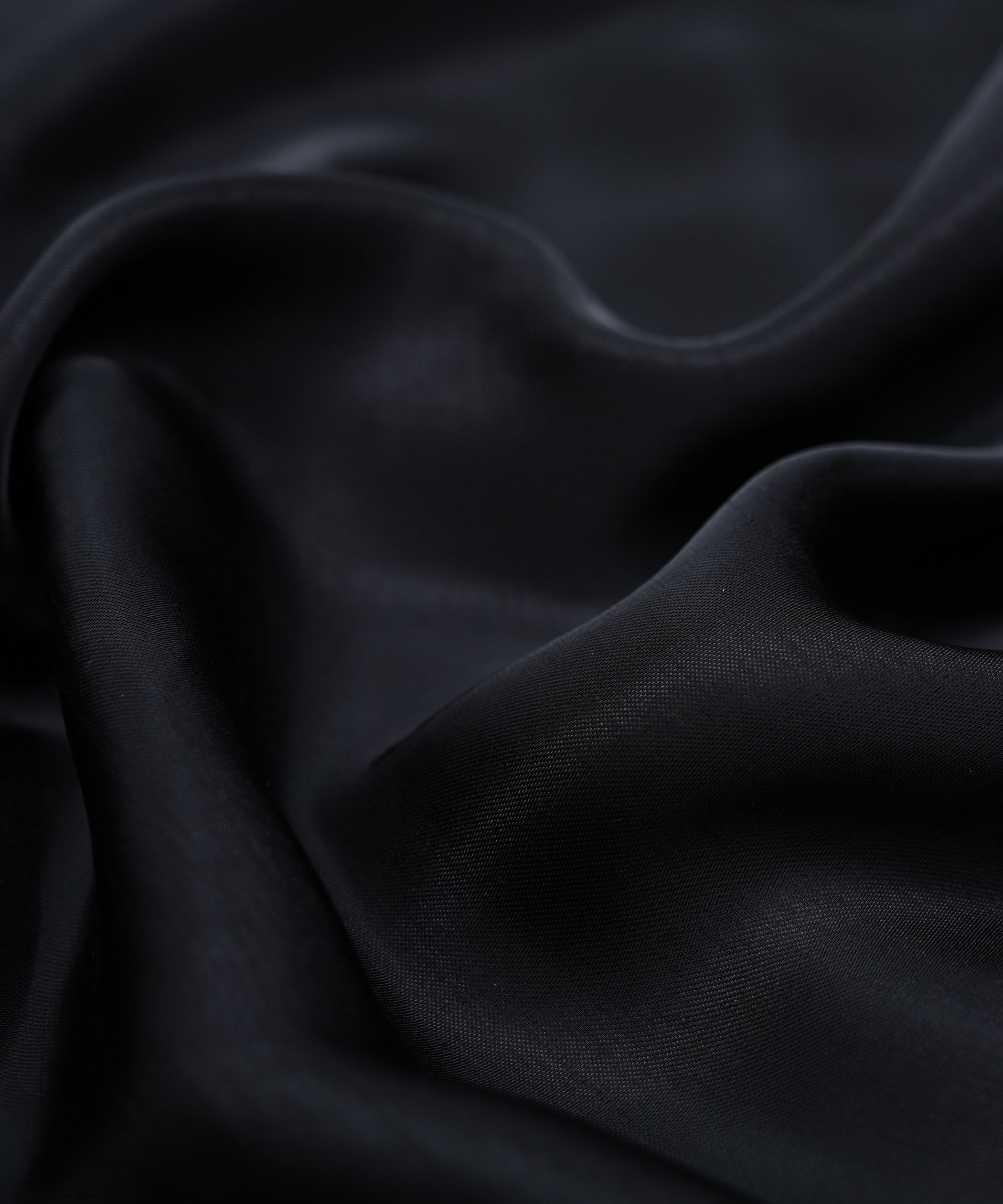 Black Plain Dyed Two Tone Satin Silk Fabric