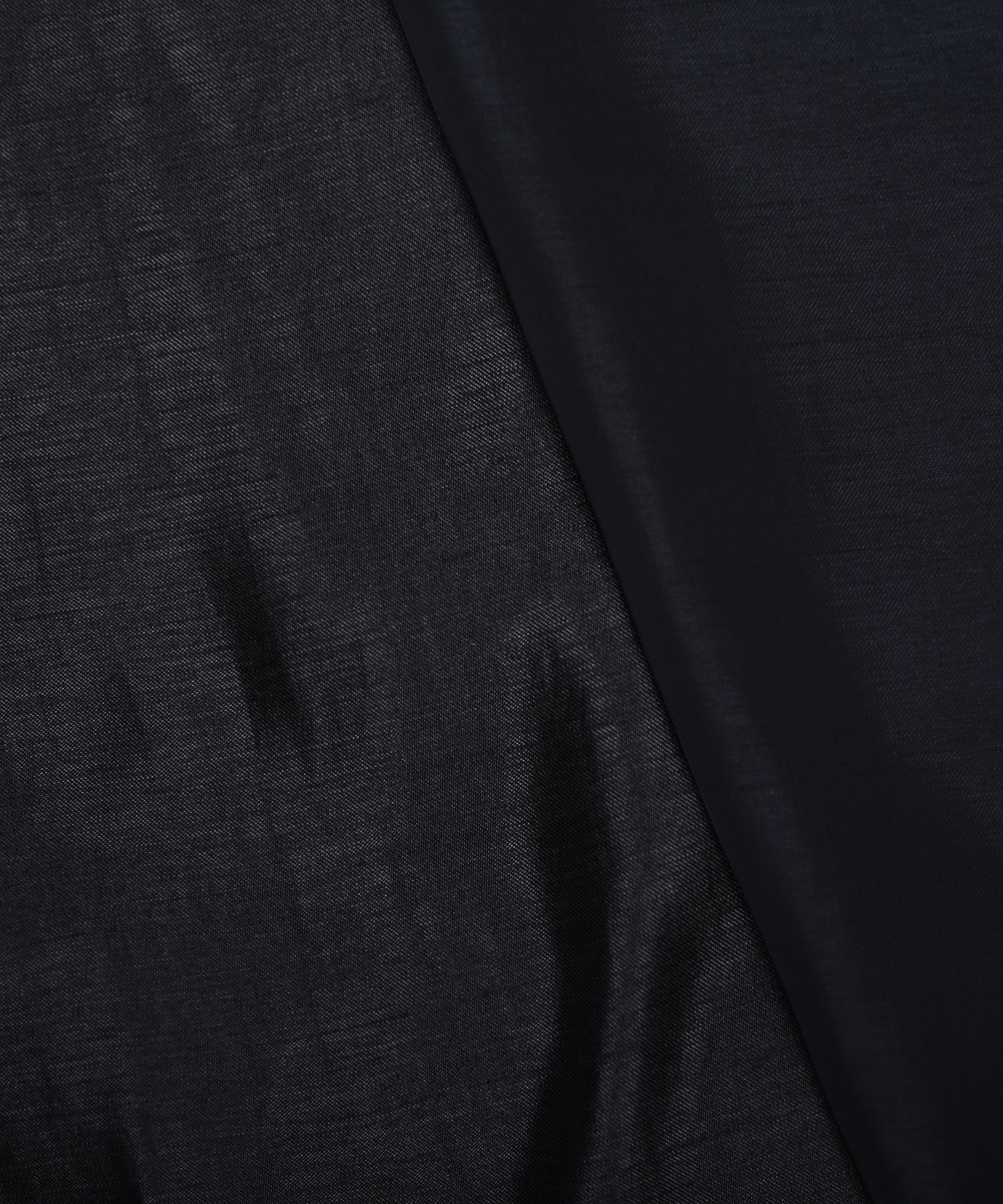 Black Plain Dyed Two Tone Satin Silk Fabric