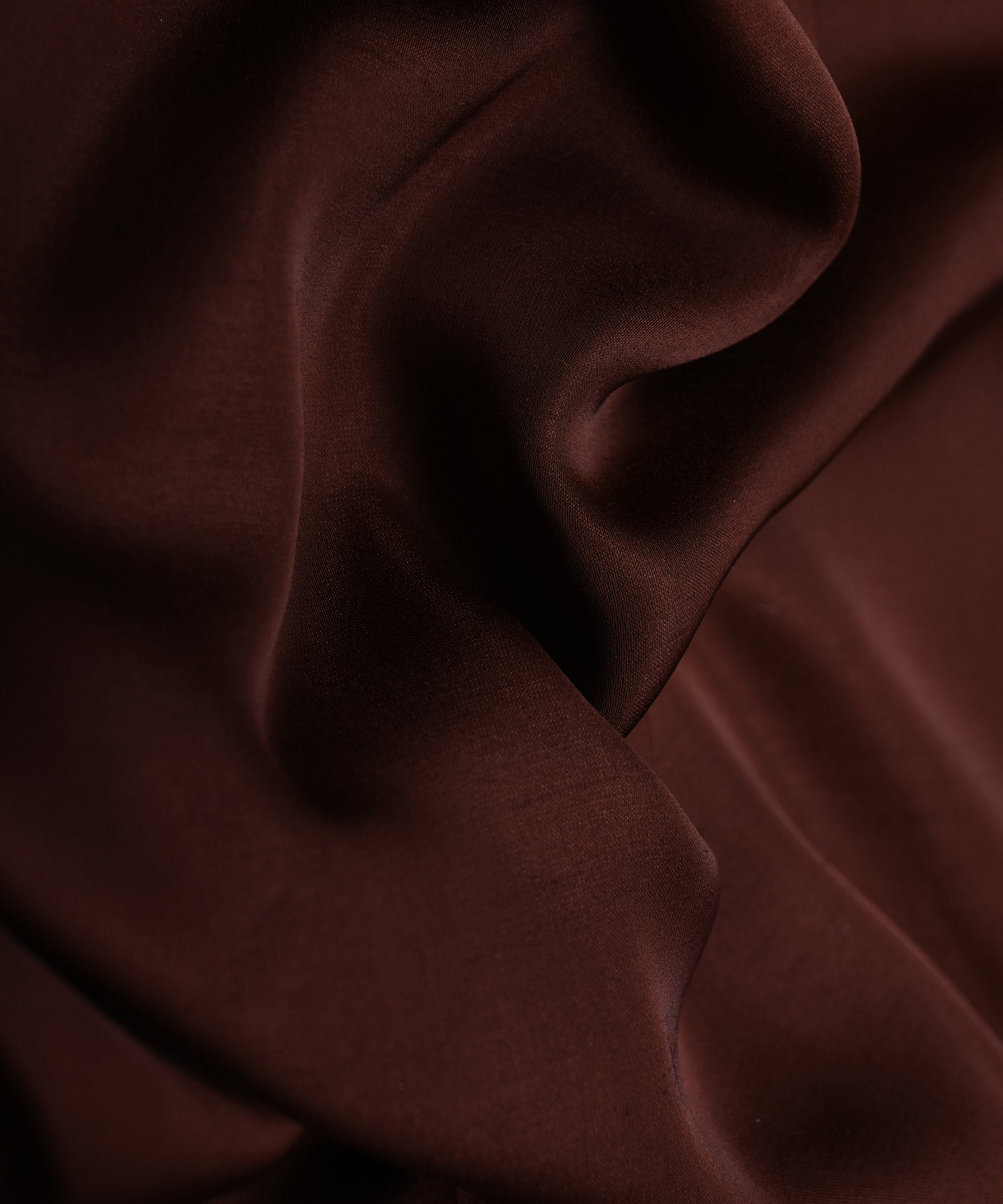 Coffee Plain Dyed Two Tone Satin Silk Fabric