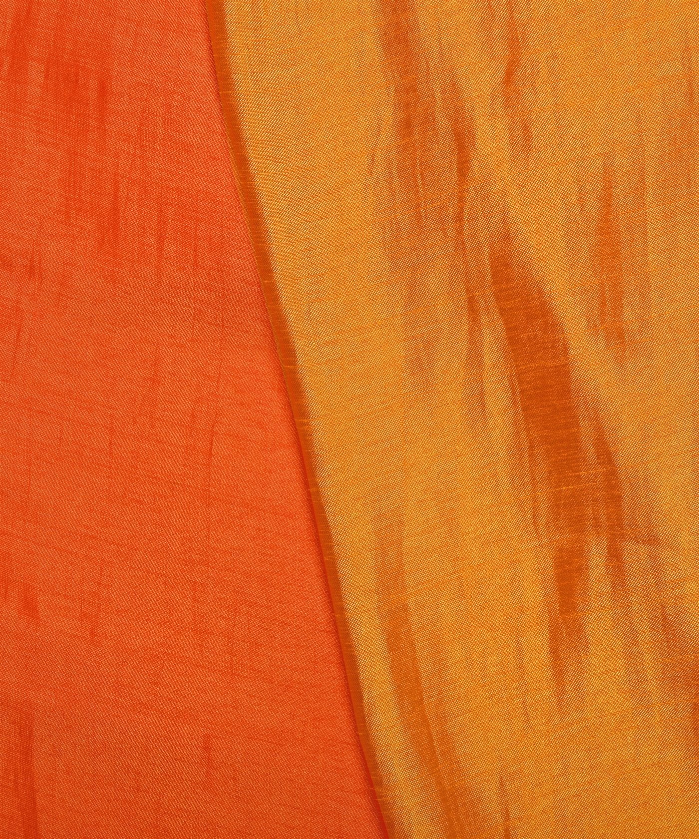 Coral Plain Dyed Two Tone Satin Silk Fabric