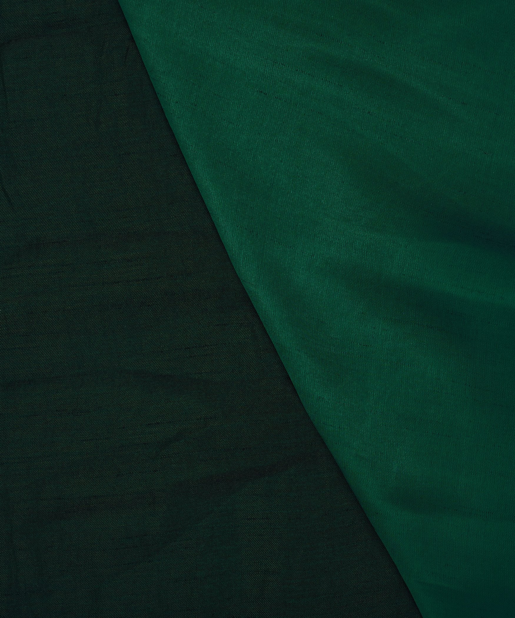 Dark Green Plain Dyed Two Tone Satin Silk Fabric