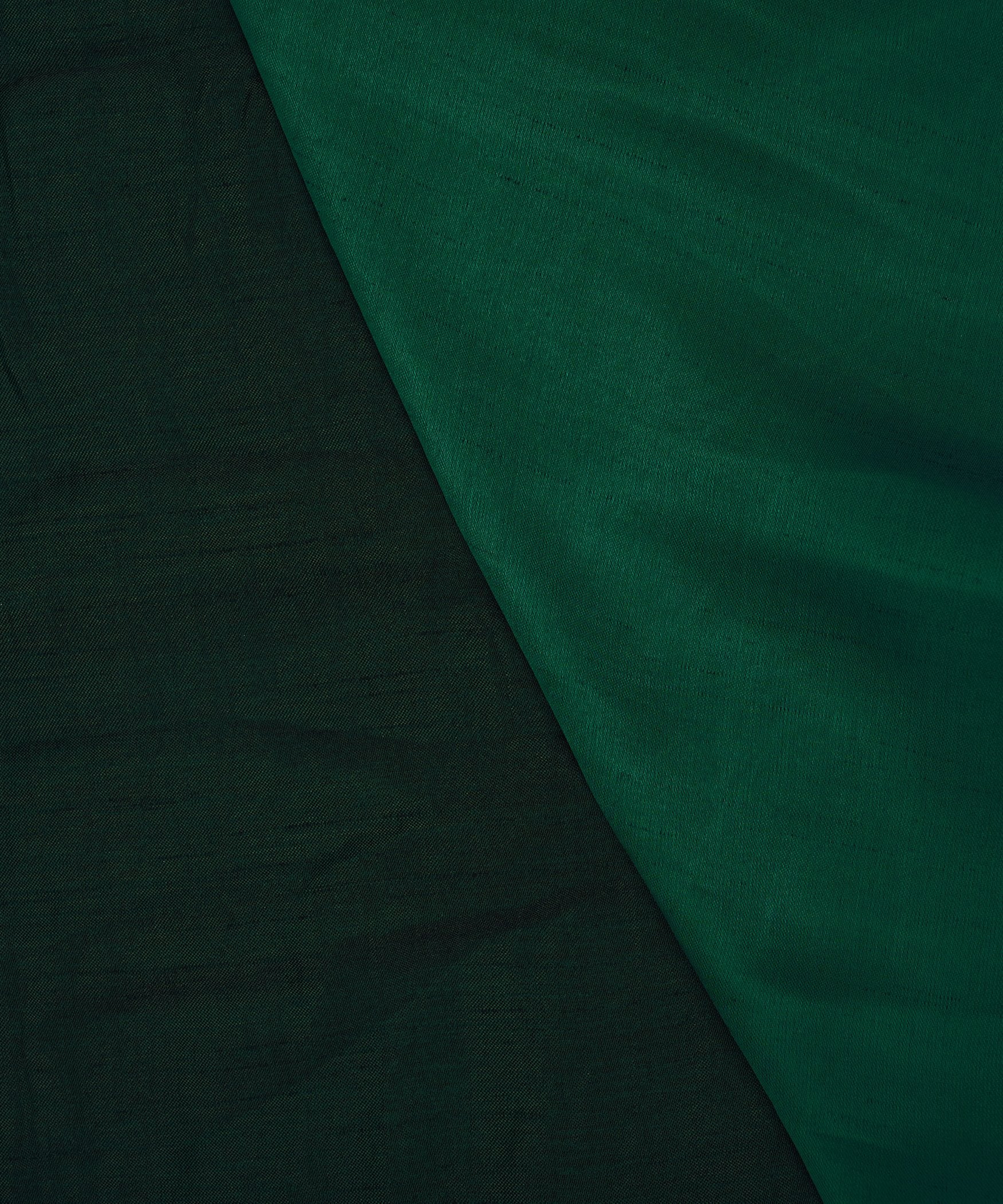 Dark Green Plain Dyed Two Tone Satin Silk Fabric