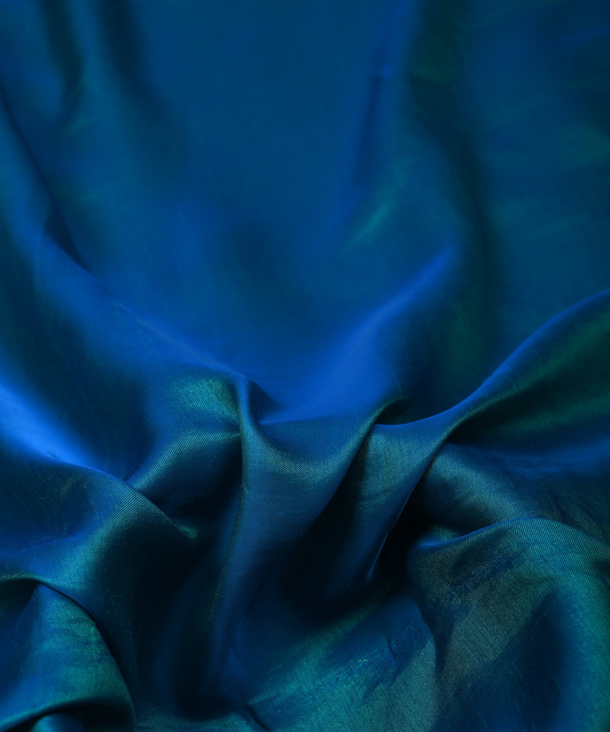 Dark Teal Plain Dyed Two Tone Satin Silk Fabric