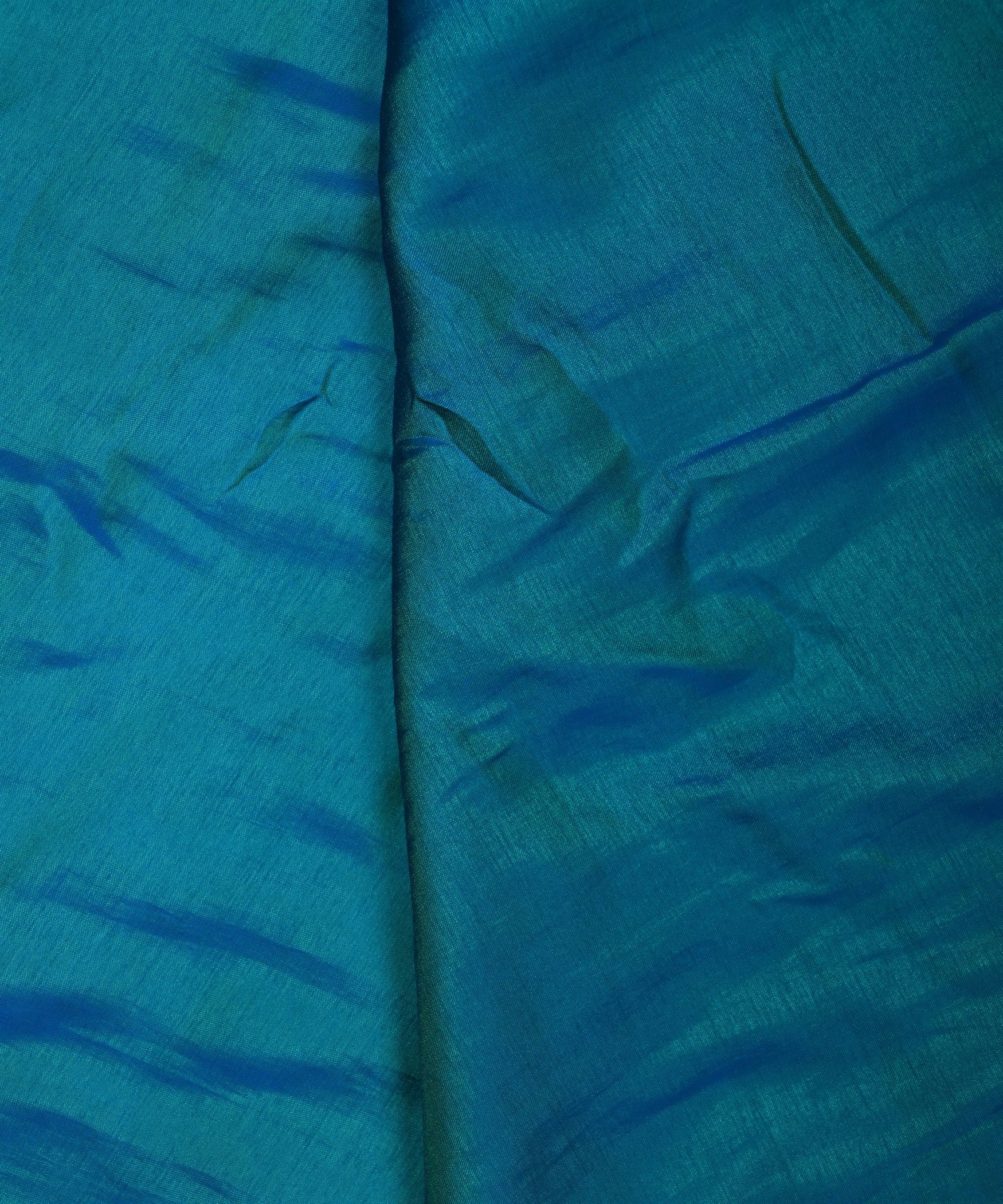Dark Teal Plain Dyed Two Tone Satin Silk Fabric