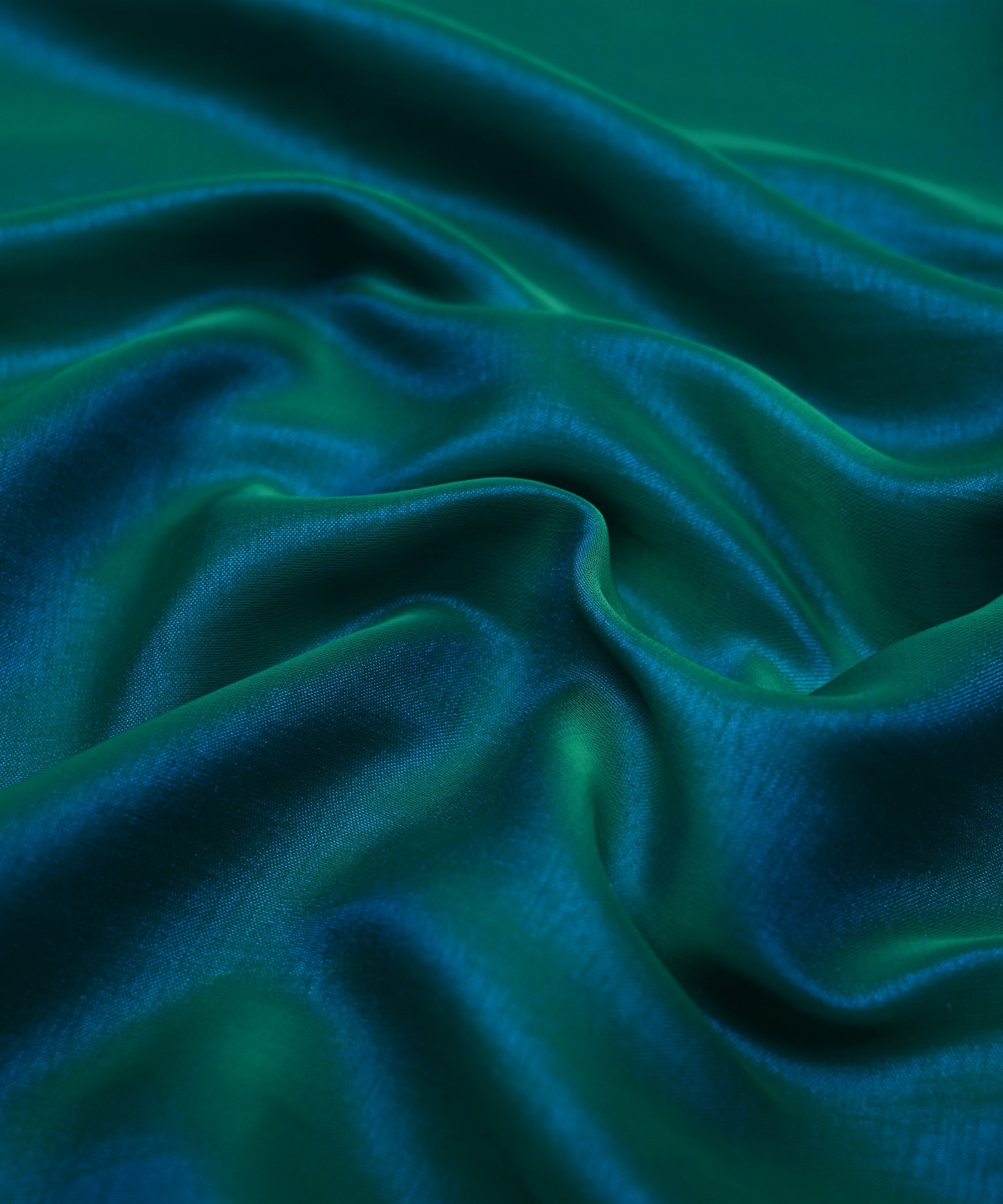 Firozi Plain Dyed Two Tone Satin Silk Fabric