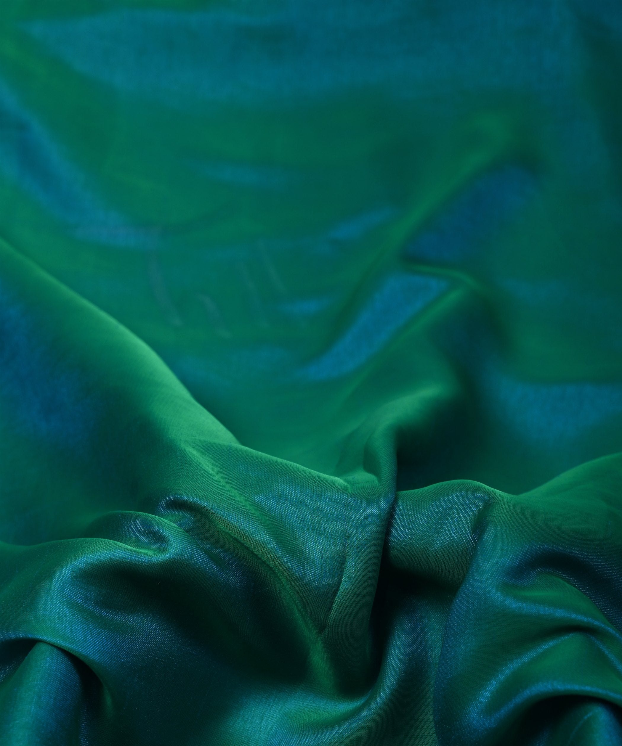 Firozi Plain Dyed Two Tone Satin Silk Fabric