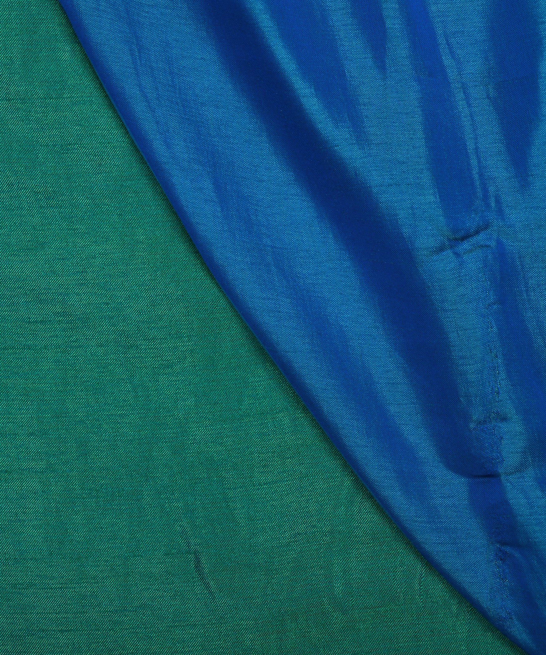 Firozi Plain Dyed Two Tone Satin Silk Fabric