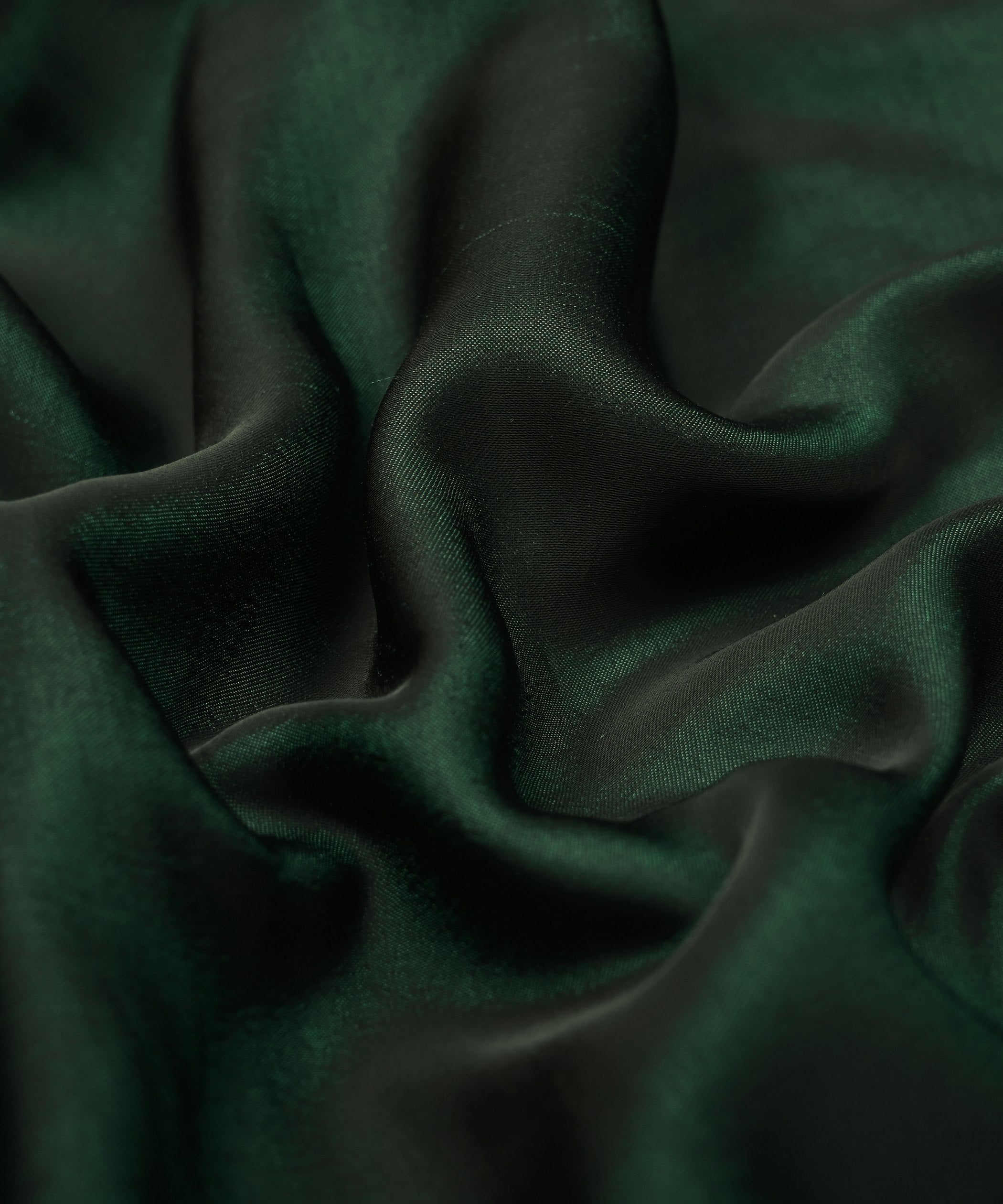 Green Plain Dyed Two Tone Satin Silk Fabric