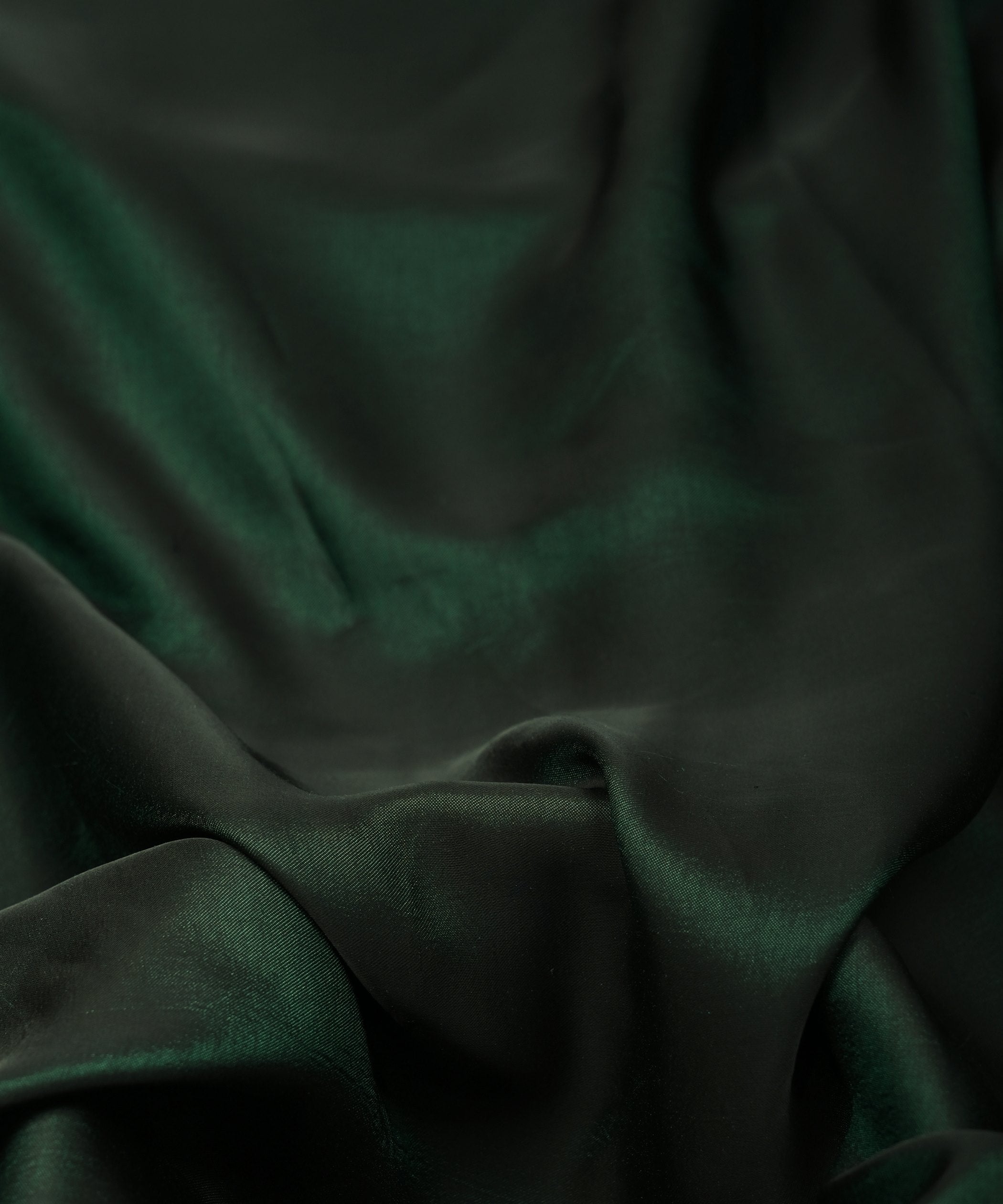 Green Plain Dyed Two Tone Satin Silk Fabric