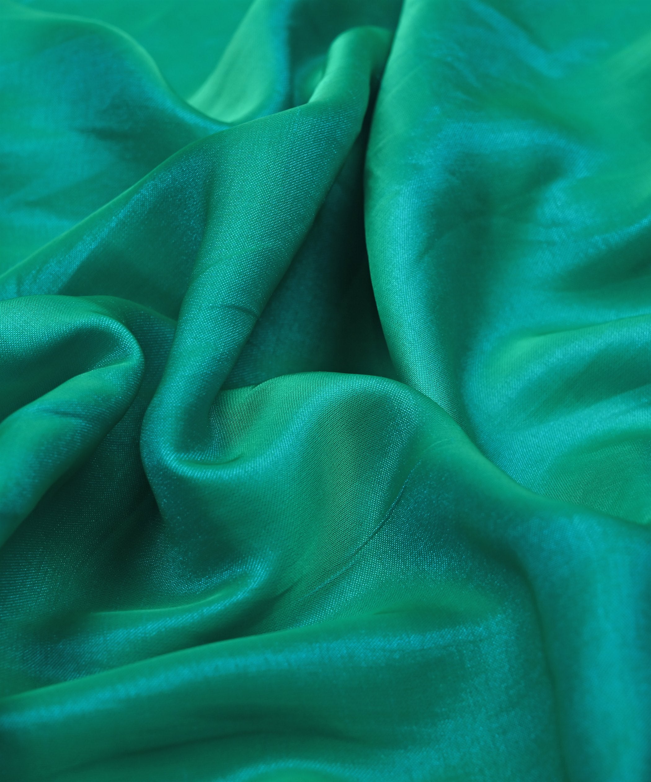 Light Teal Plain Dyed Two Tone Satin Silk Fabric