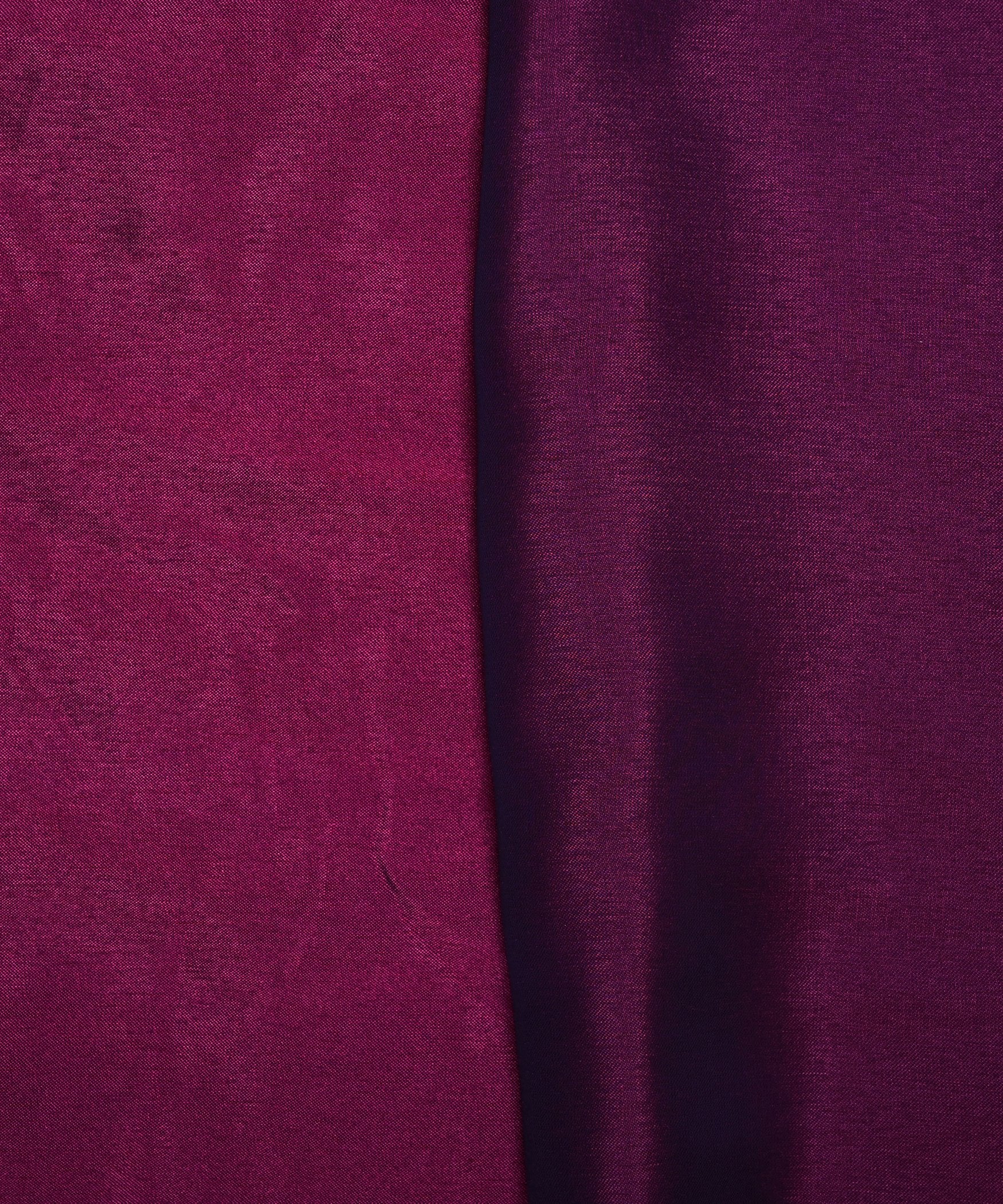 Magenta Plain Dyed Two Tone Satin Silk Fabric