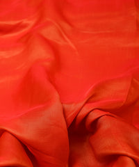 Orange Plain Dyed Two Tone Satin Silk Fabric