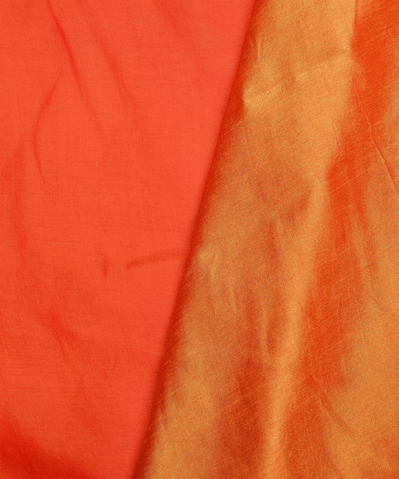 Orange Plain Dyed Two Tone Satin Silk Fabric