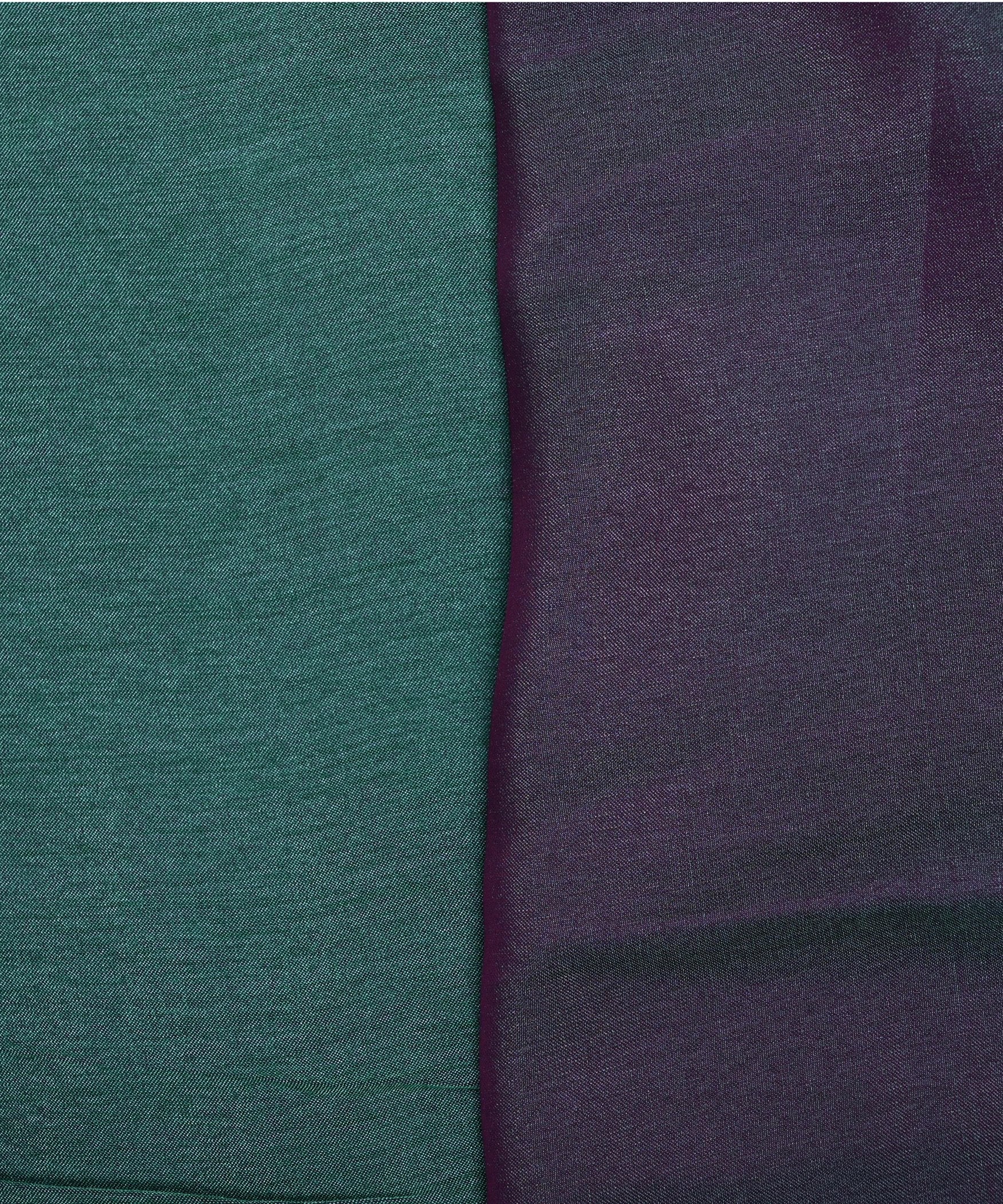 Pine Green Plain Dyed Two Tone Satin Silk Fabric