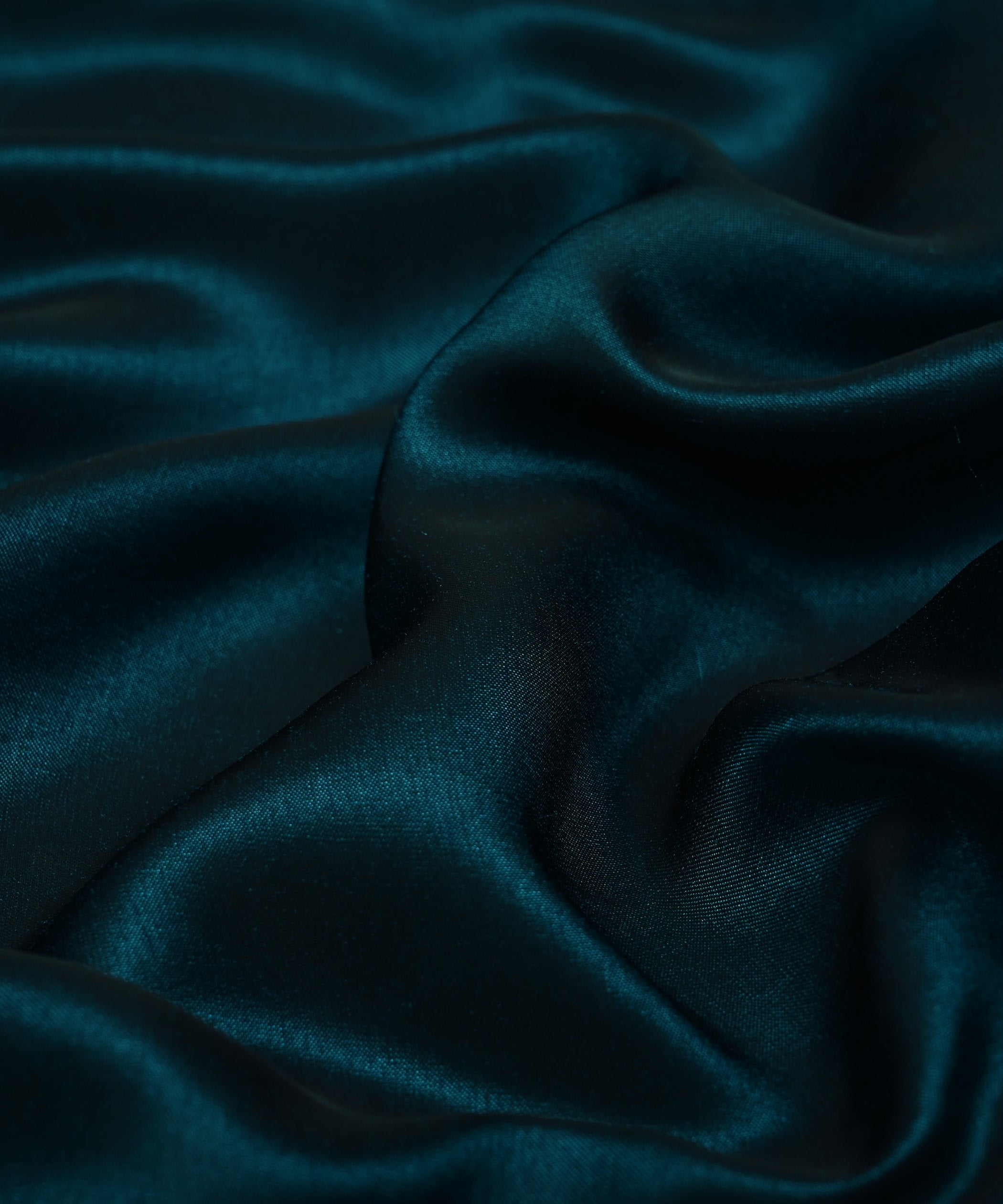 Rama Green Plain Dyed Two Tone Satin Silk Fabric