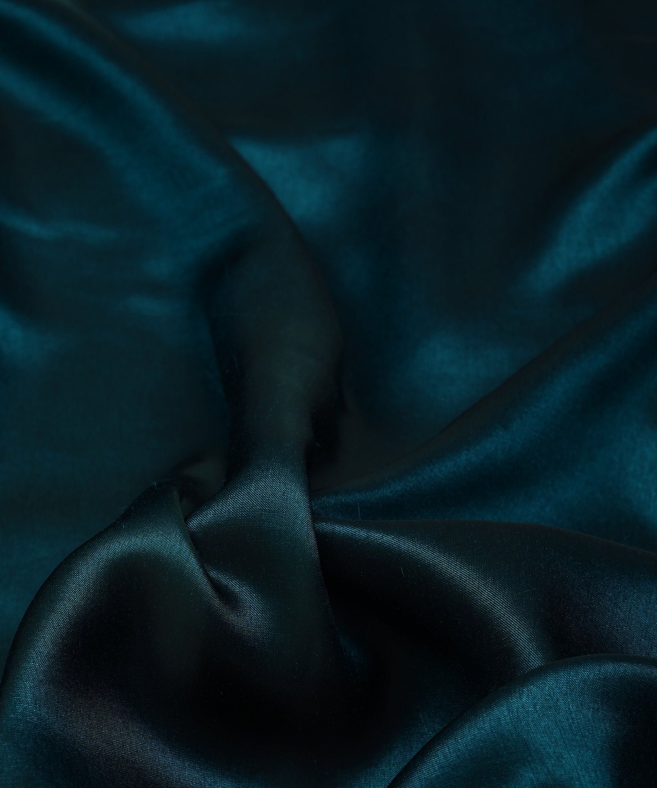 Rama Green Plain Dyed Two Tone Satin Silk Fabric