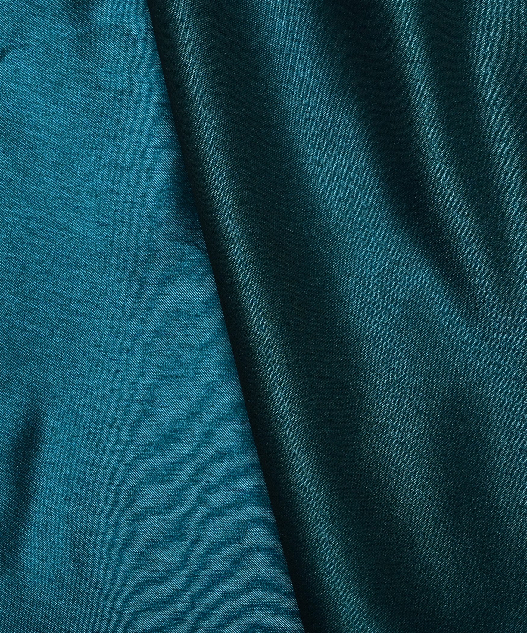 Rama Green Plain Dyed Two Tone Satin Silk Fabric