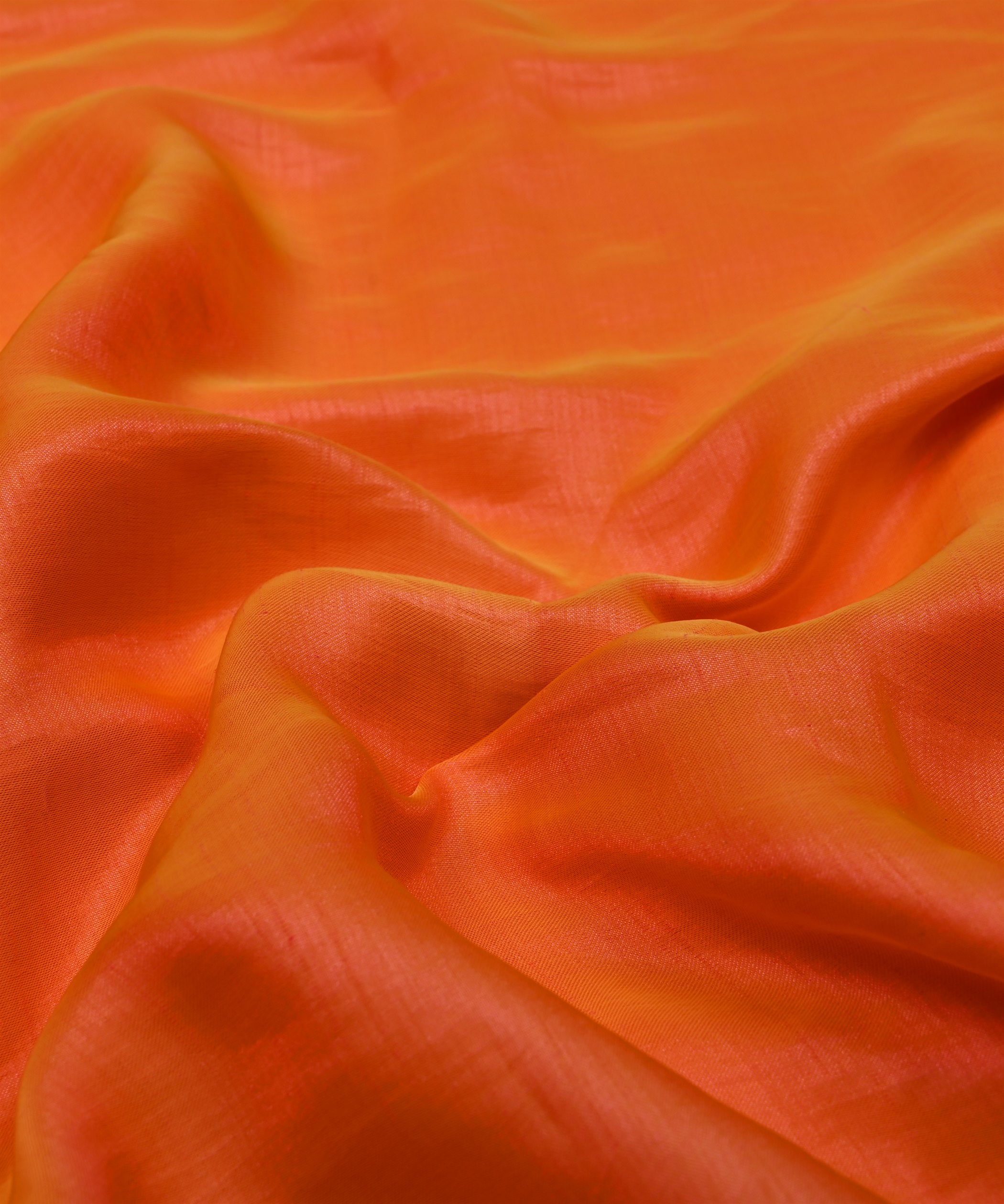 Saffron Plain Dyed Two Tone Satin Silk Fabric
