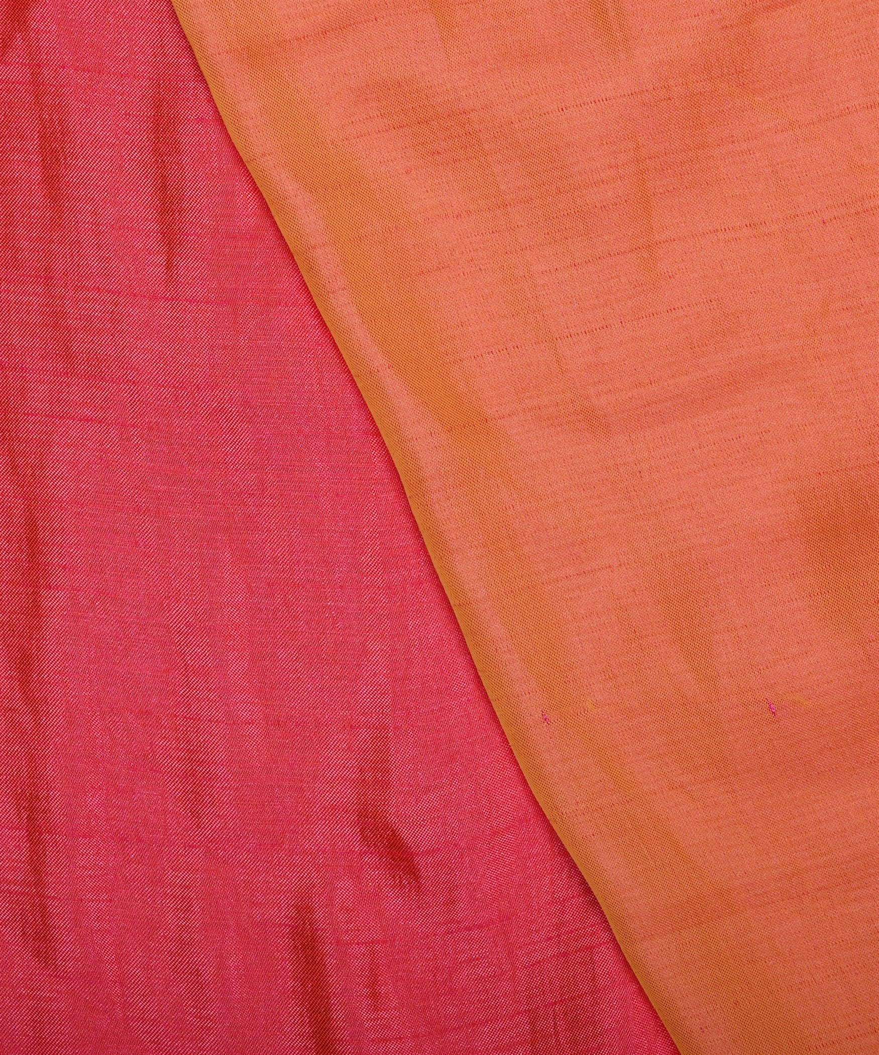 Saffron Plain Dyed Two Tone Satin Silk Fabric