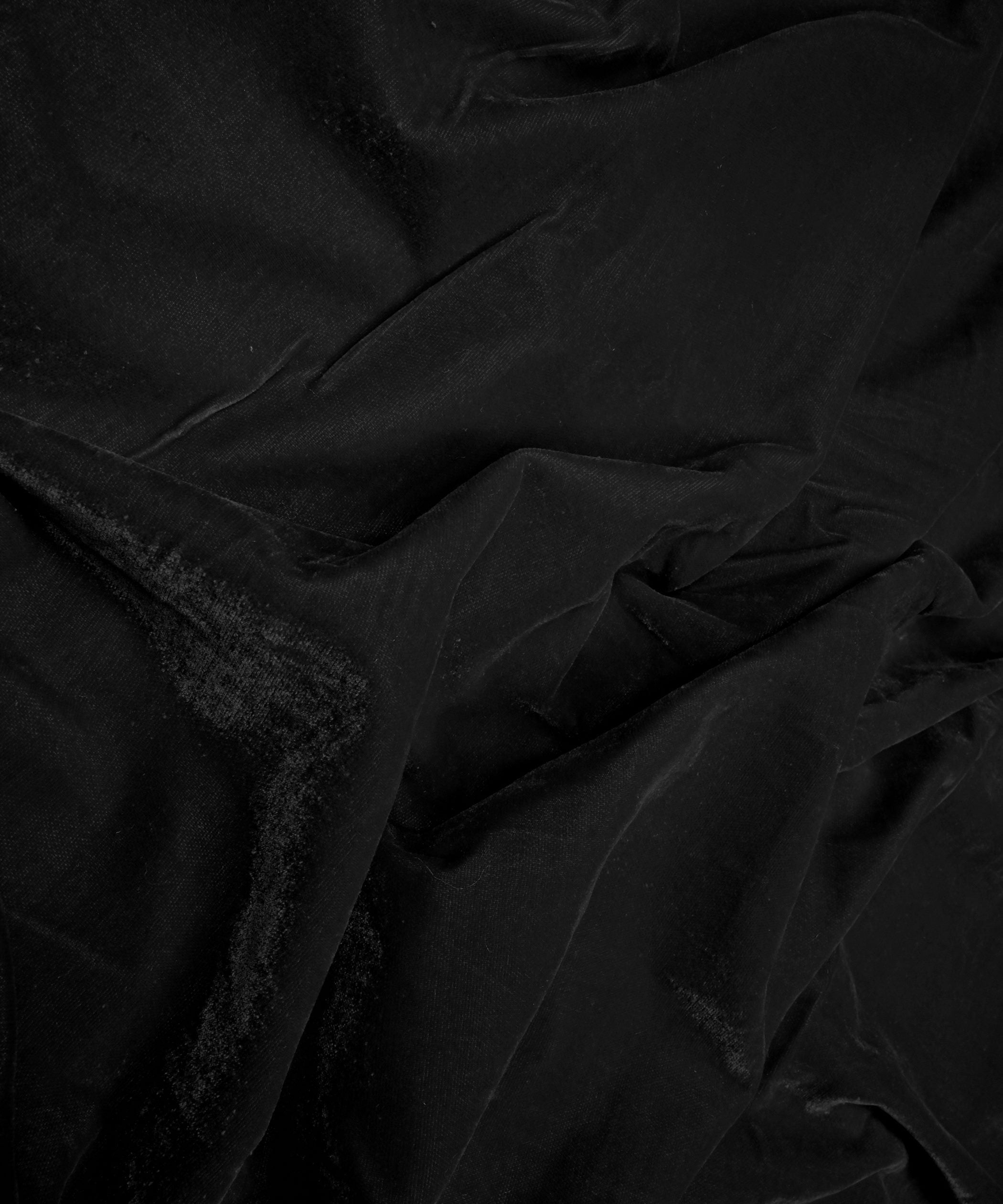 Black Plain Dyed Velvet Fabric