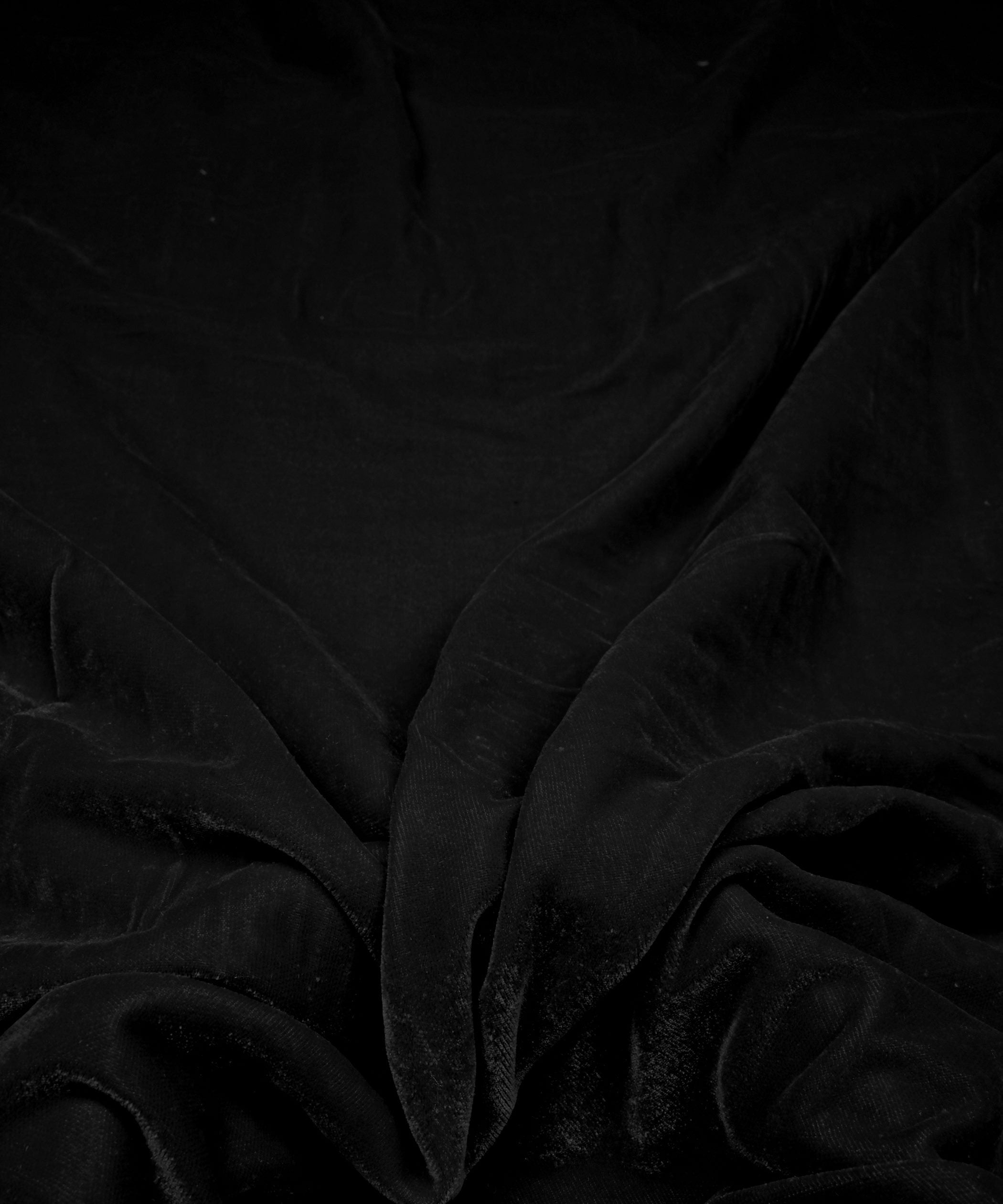 Black Plain Dyed Velvet Fabric