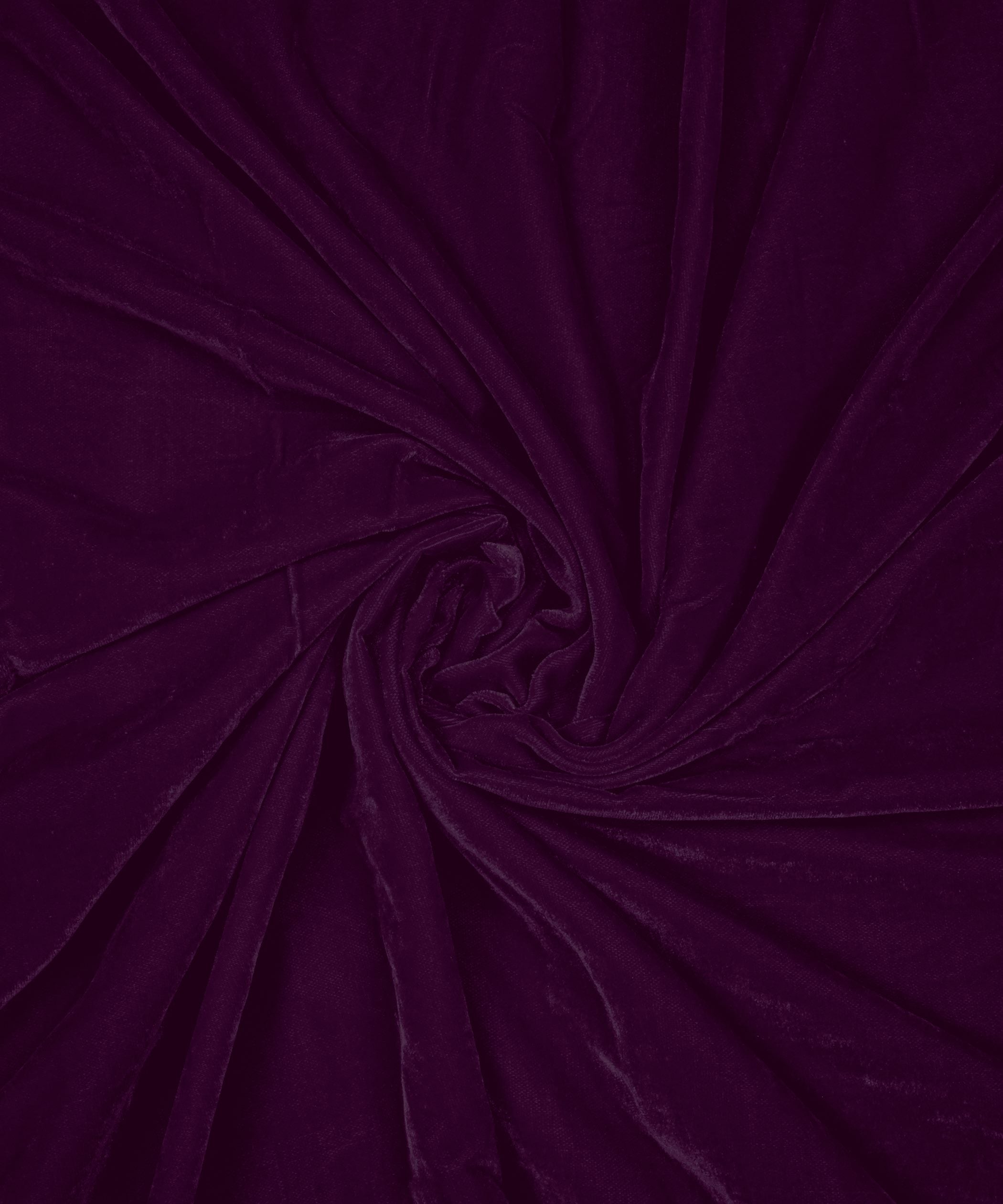Dark Wine Plain Dyed Velvet Fabric