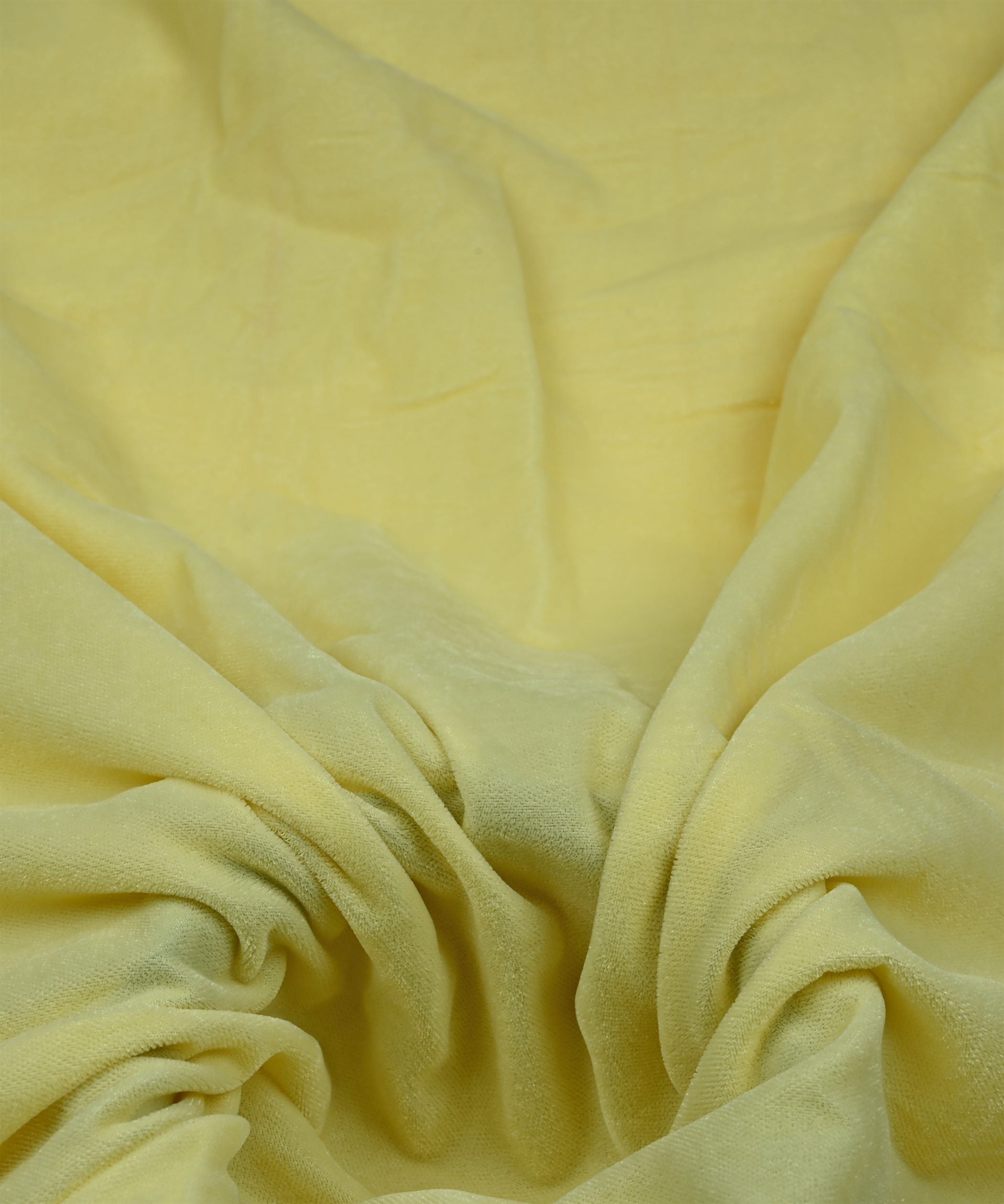 Lime Yellow Plain Dyed Velvet Fabric