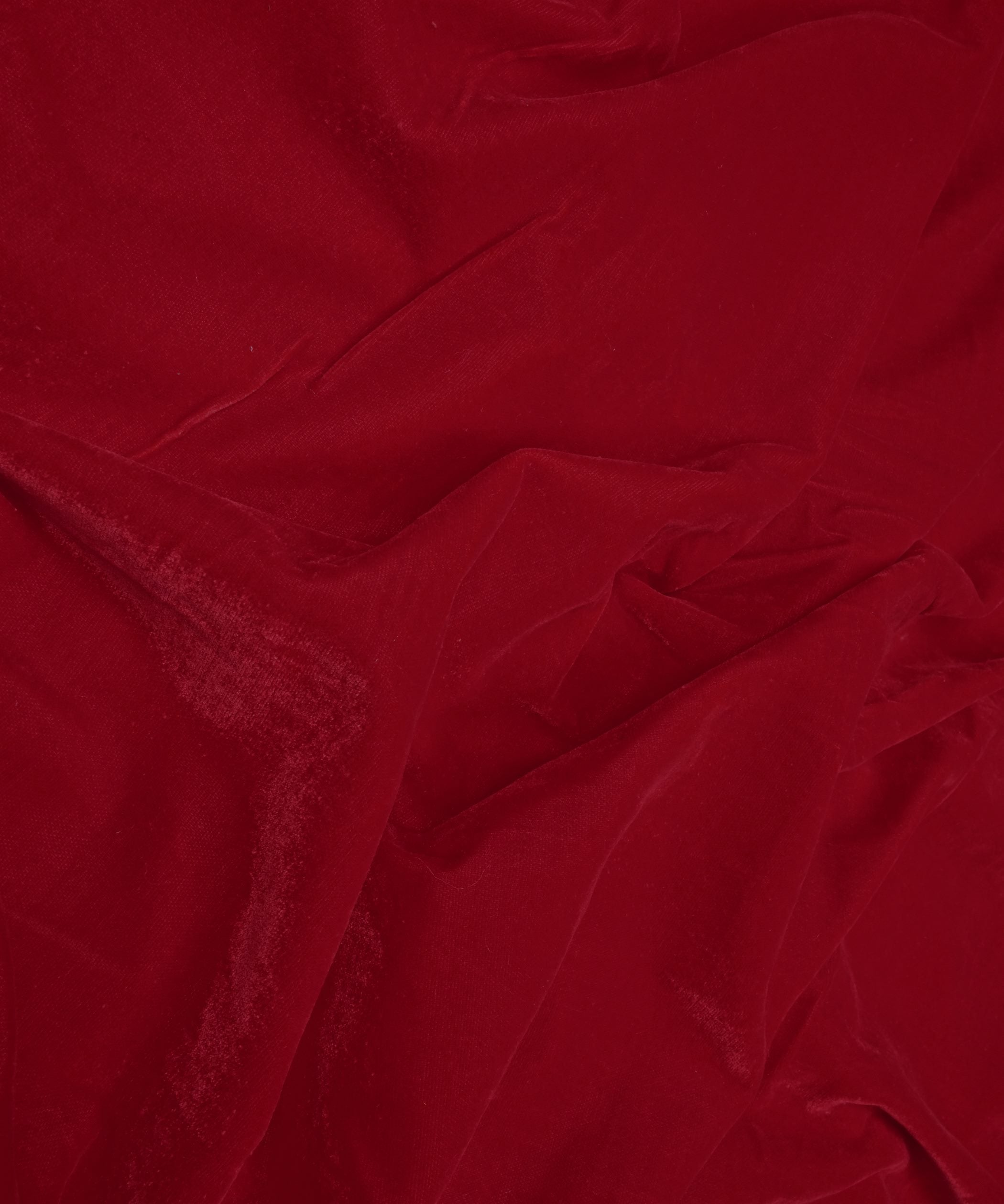 Maroon Plain Dyed Velvet Fabric