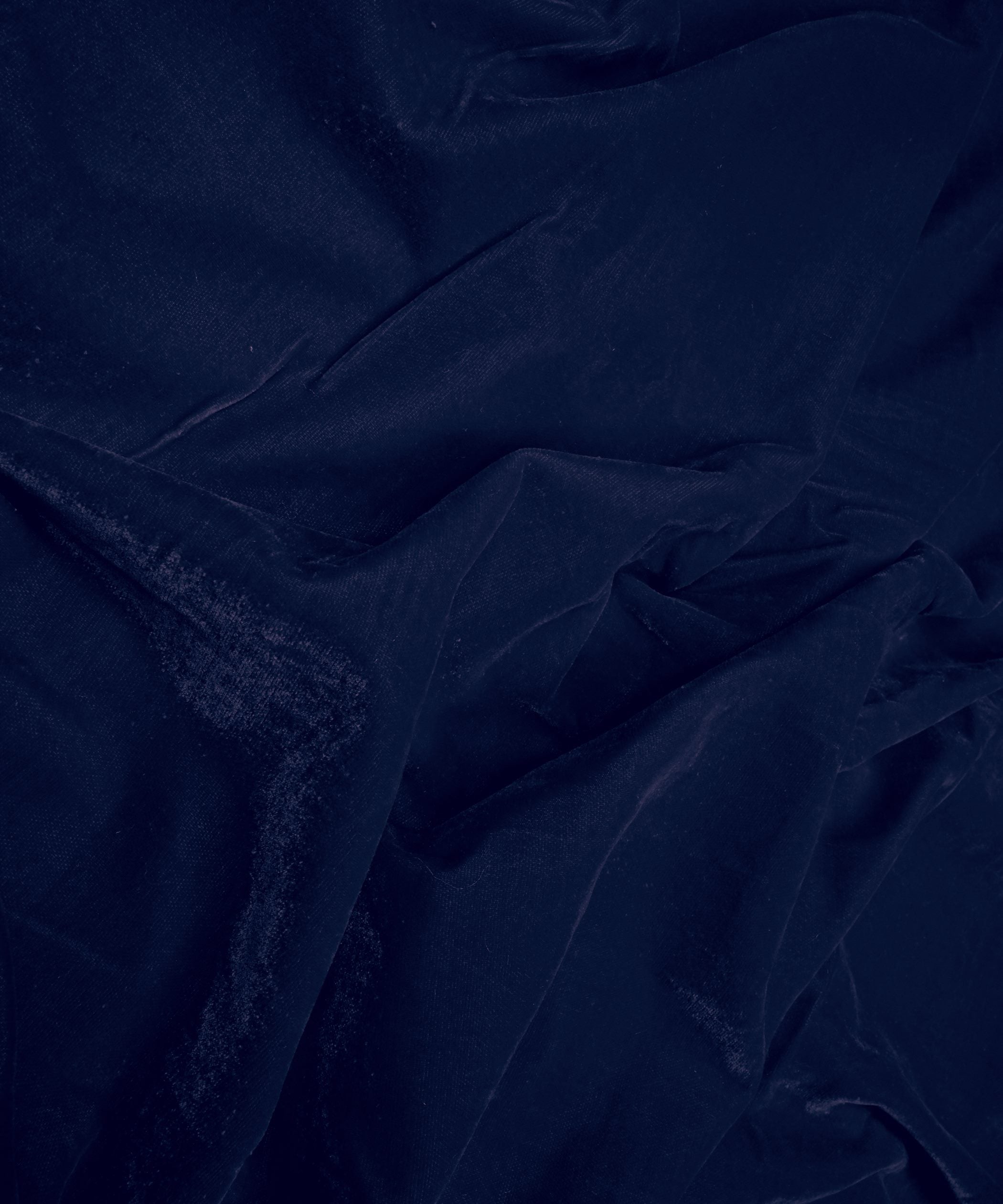 Navy Blue Plain Dyed Velvet Fabric