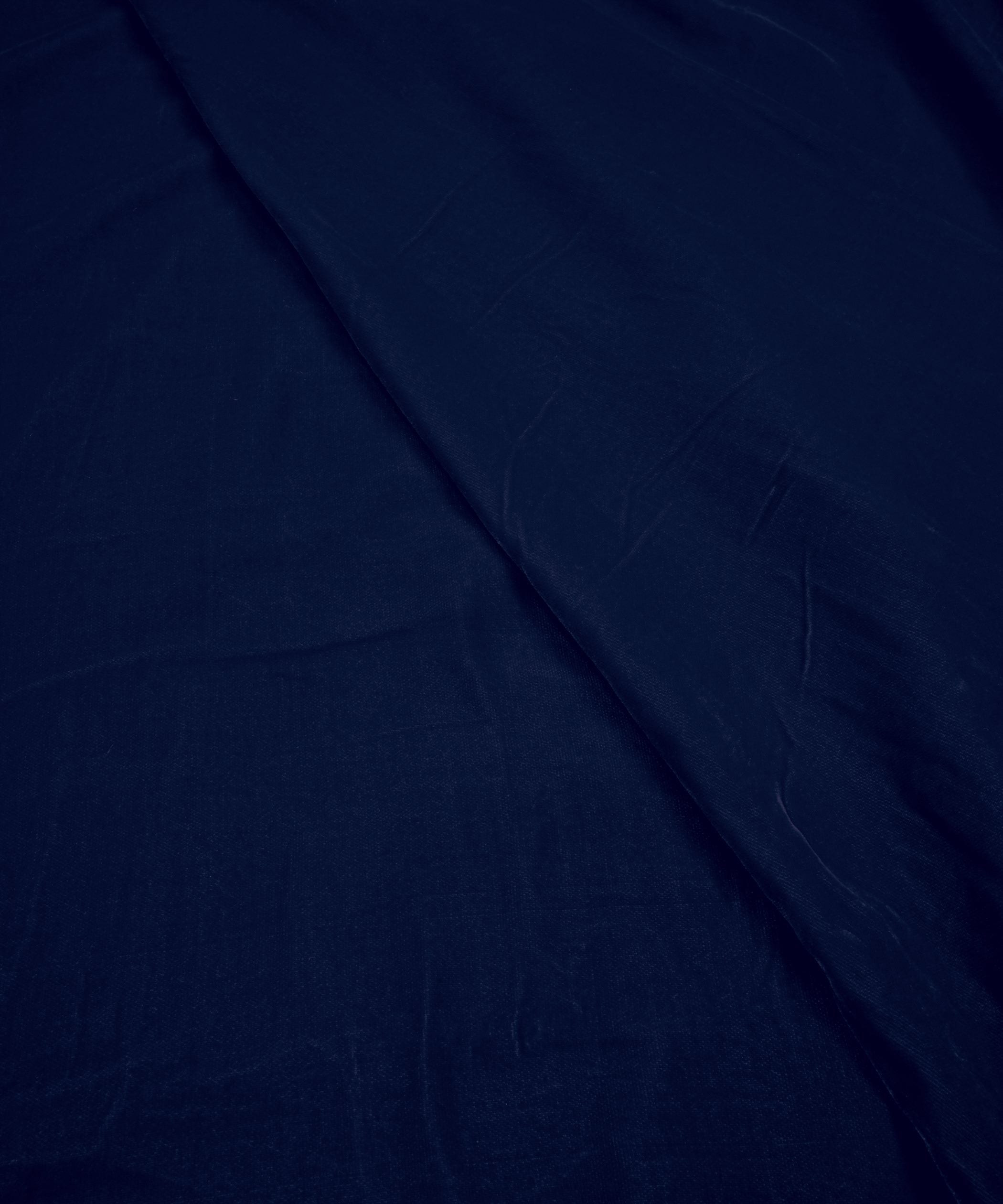 Navy Blue Plain Dyed Velvet Fabric