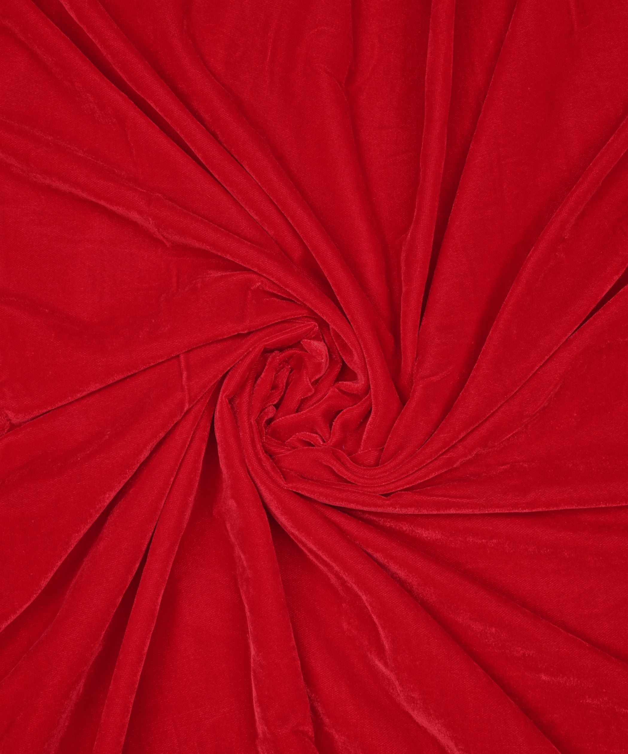 Red Plain Dyed Velvet Fabric